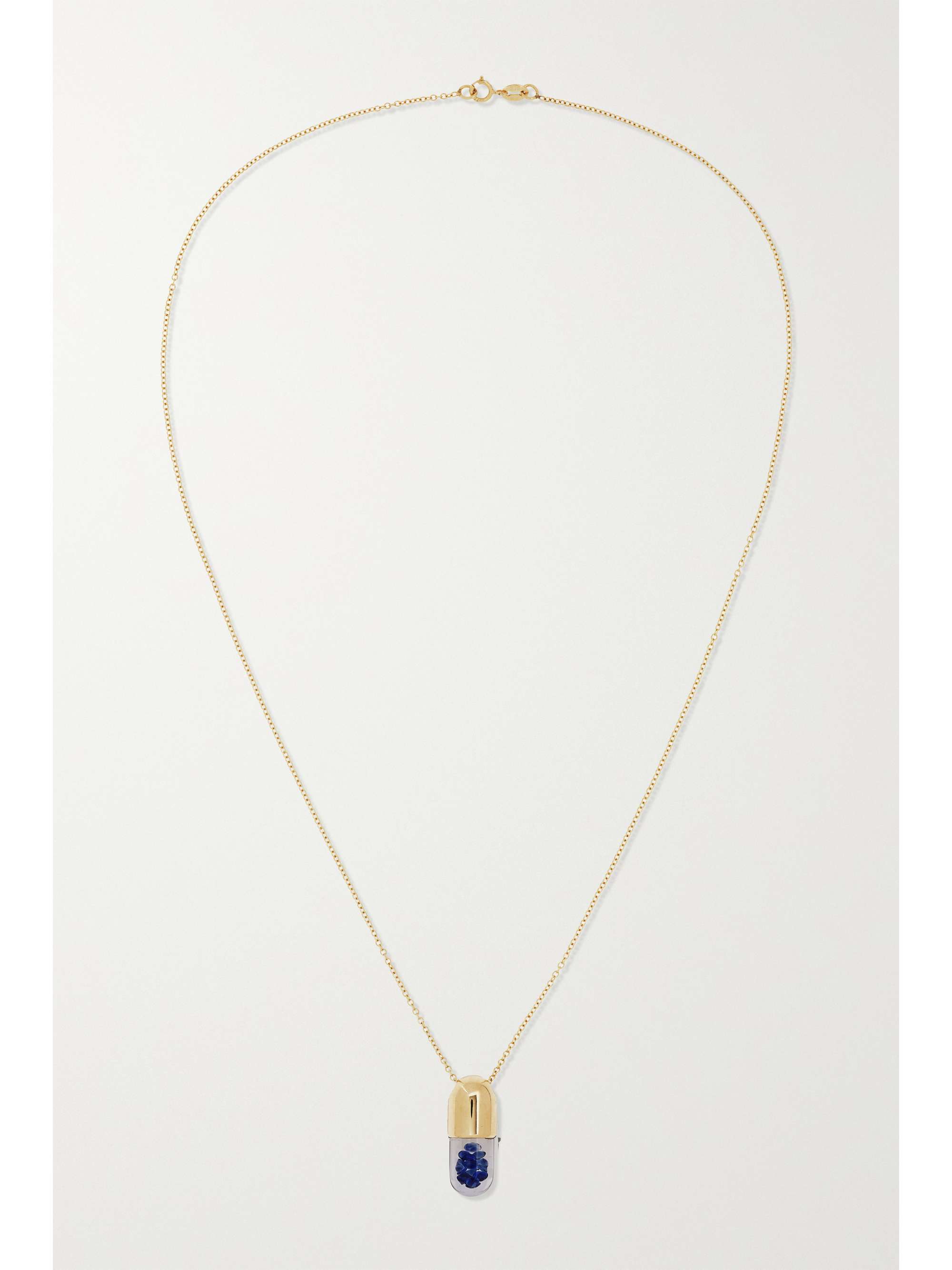 ROBINSON PELHAM Mini Elixir of Wisdom 18-karat gold sapphire necklace