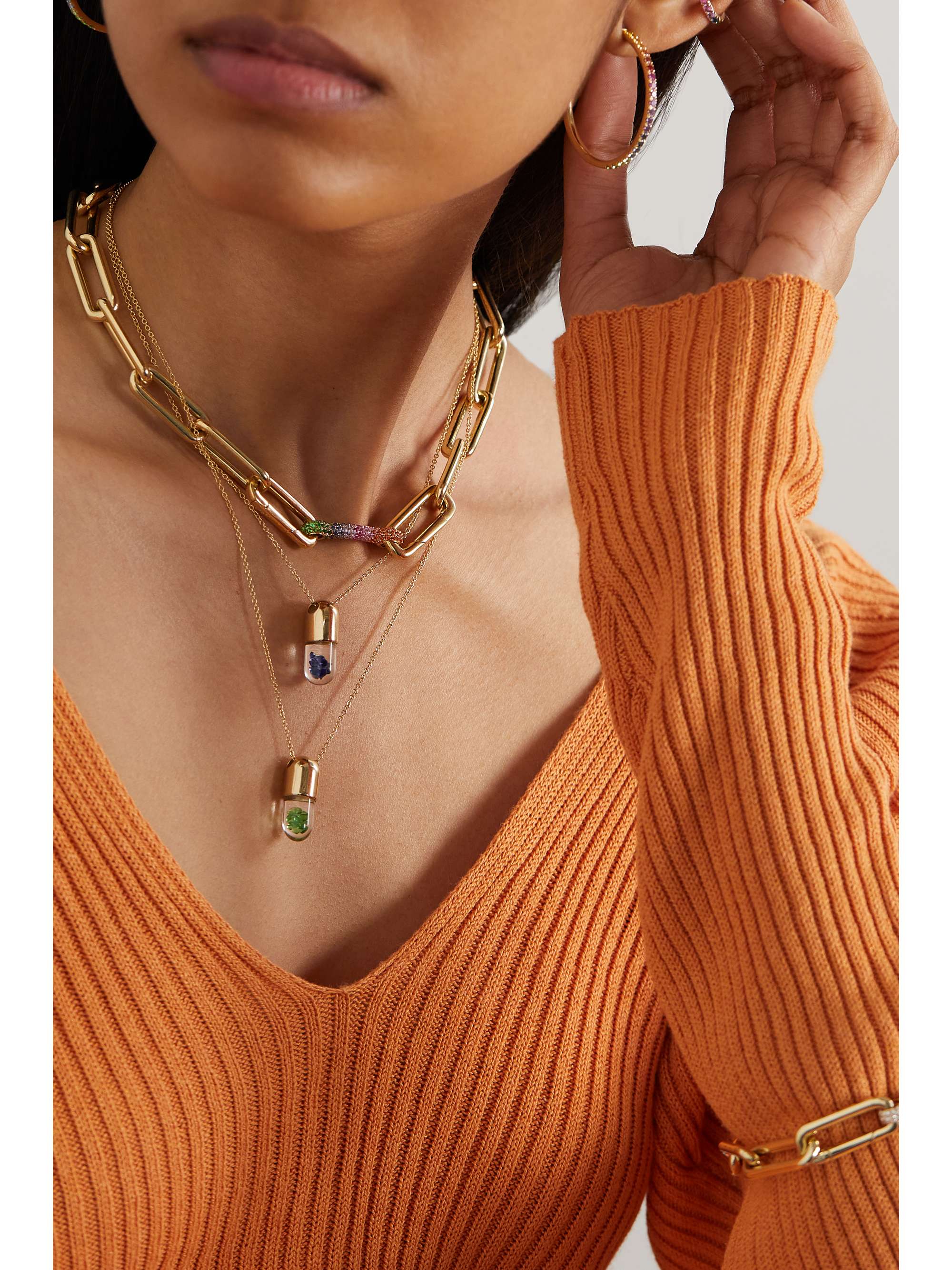 ROBINSON PELHAM Mini Elixir of Wisdom 18-karat gold sapphire necklace