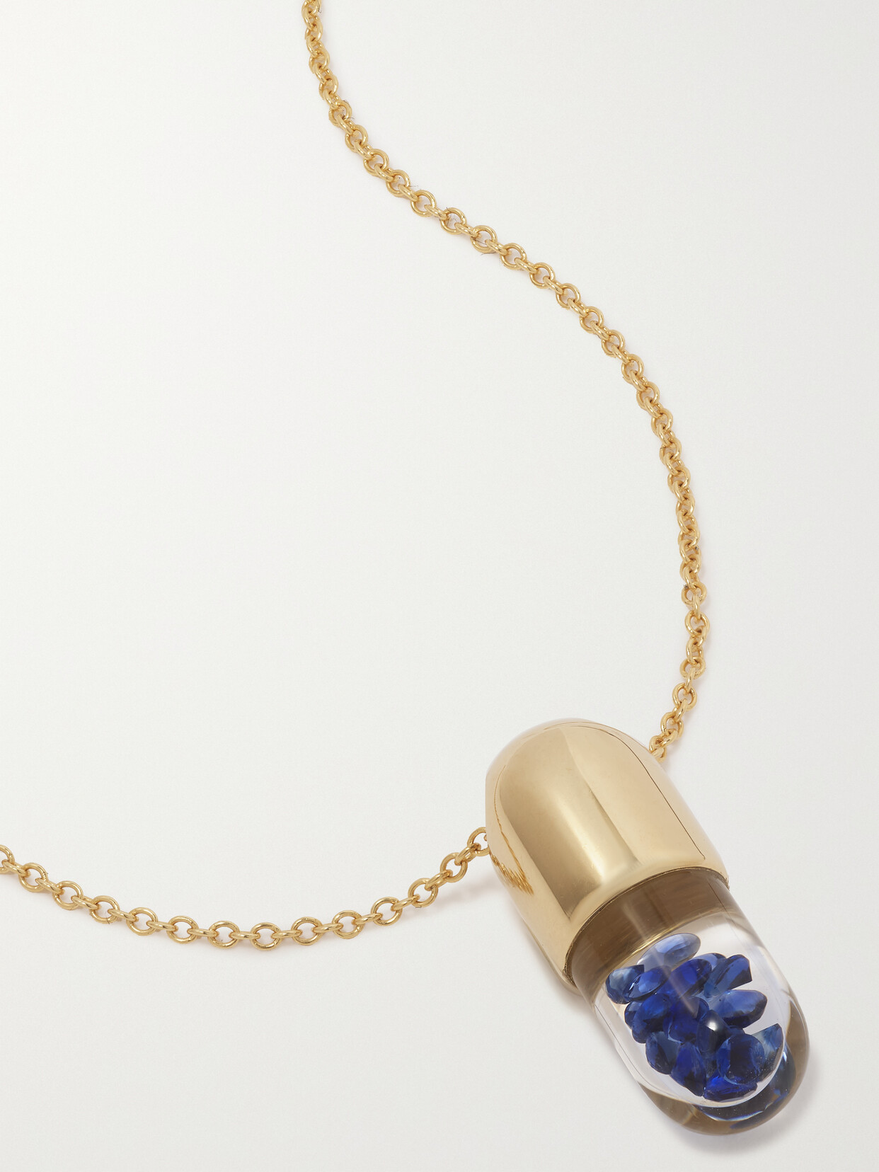 Shop Robinson Pelham Mini Elixir Of Wisdom 18-karat Gold Sapphire Necklace