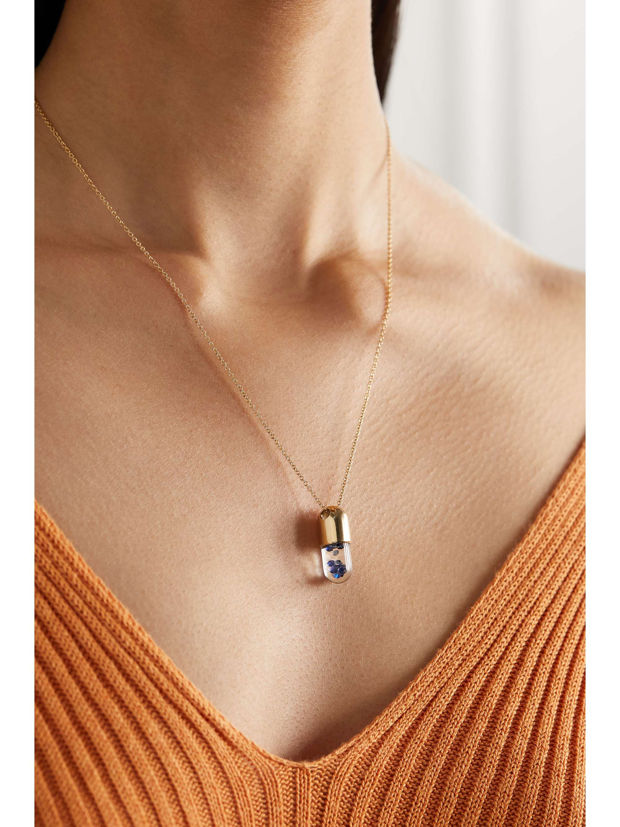 ROBINSON PELHAM Mini Elixir of Wisdom 18-karat gold sapphire necklace