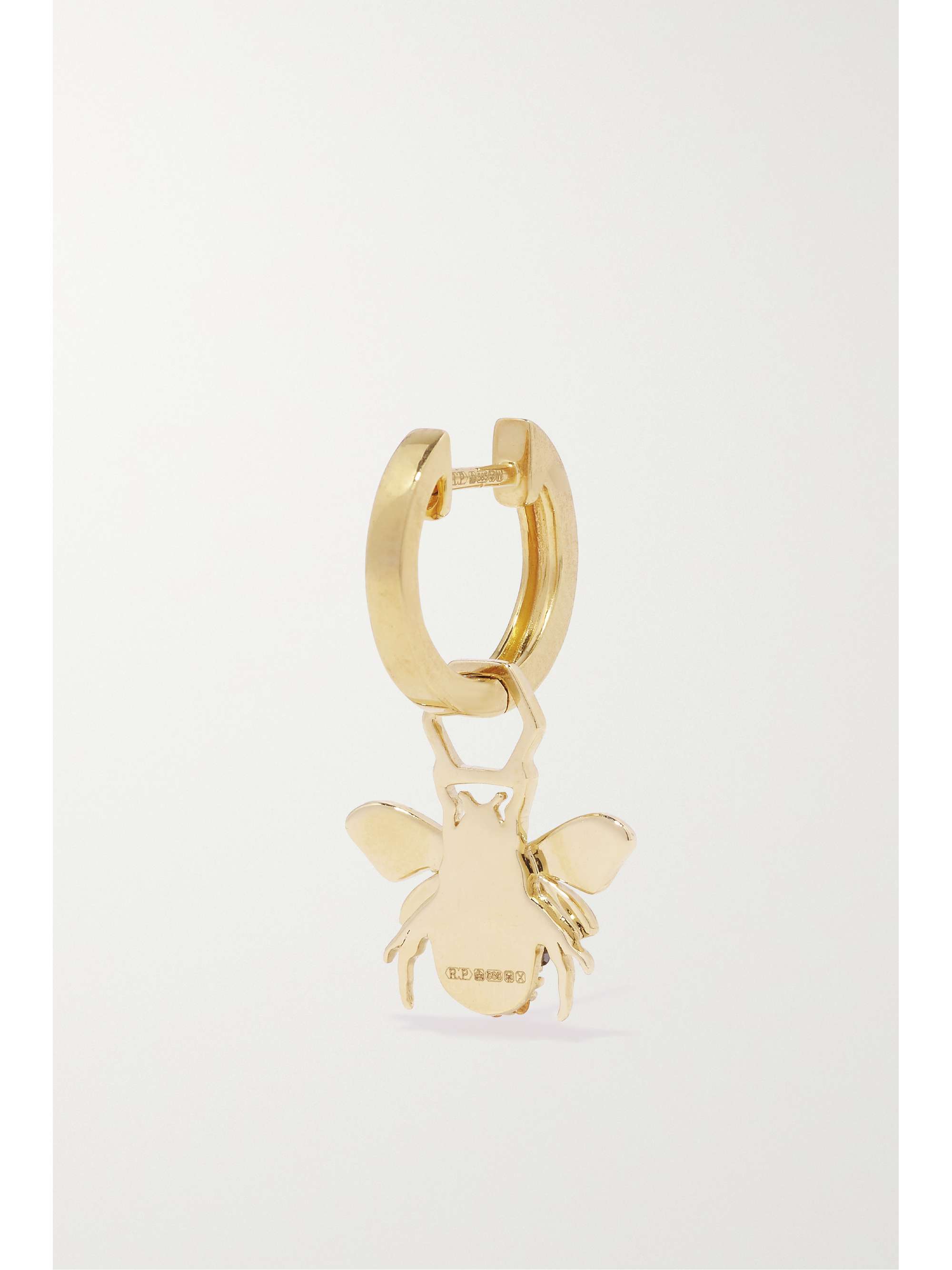 ROBINSON PELHAM Orb and Bee EarWish 14-karat gold, diamond and sapphire single hoop earring