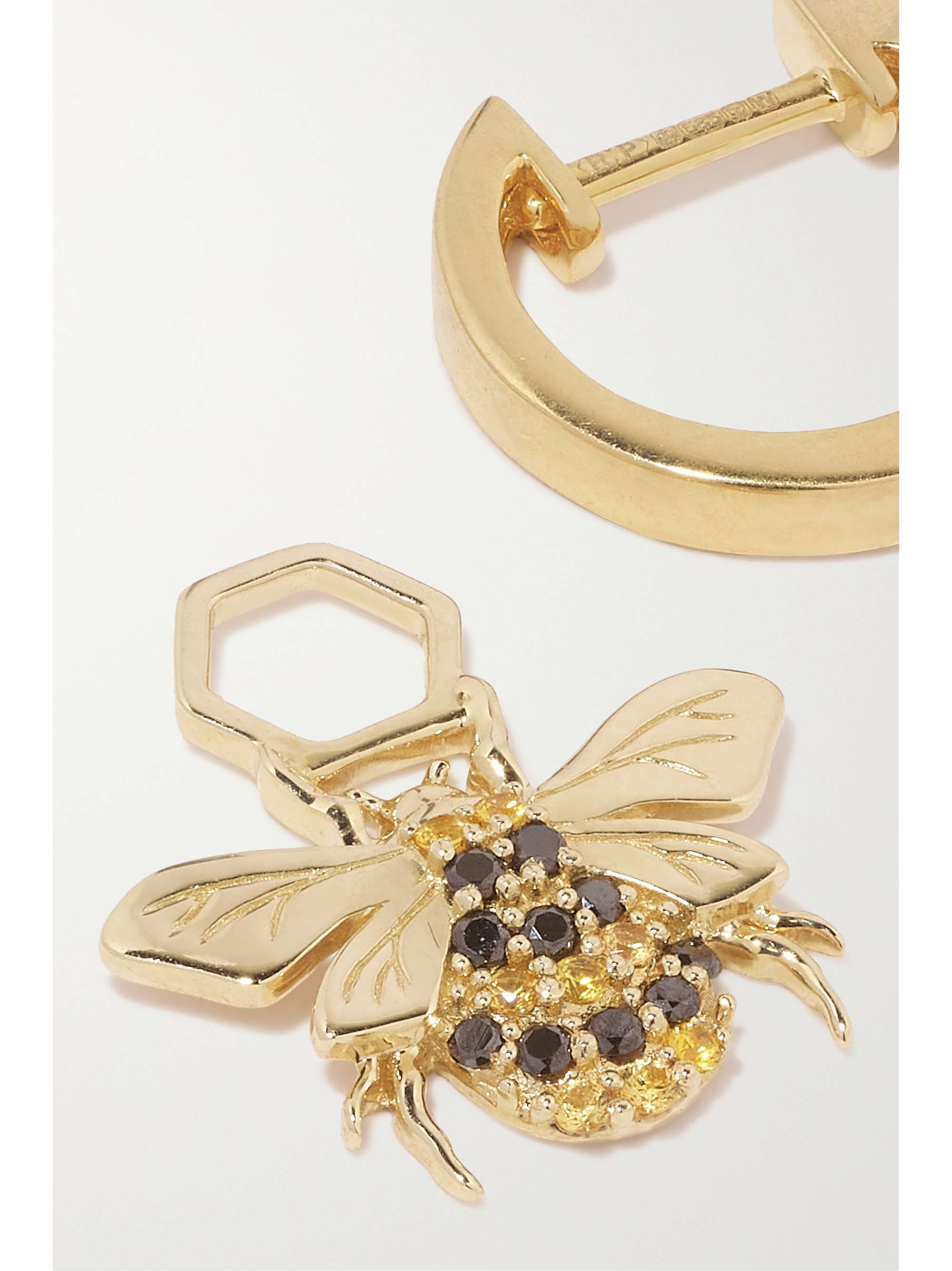 ROBINSON PELHAM Orb and Bee EarWish 14-karat gold, diamond and sapphire single hoop earring