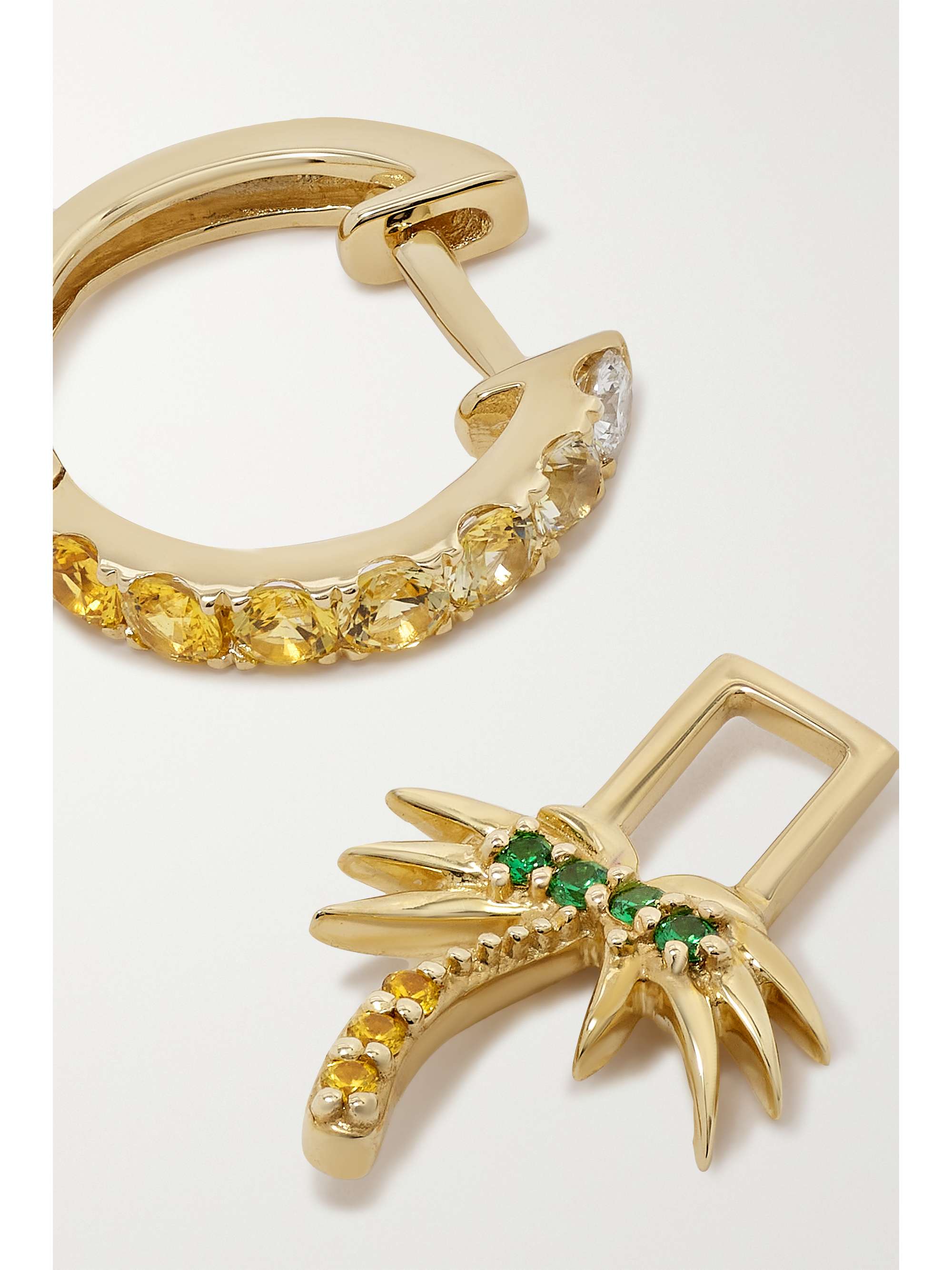 ROBINSON PELHAM Orb and Left Arrow EarWish 14-karat gold multi-stone single hoop earring