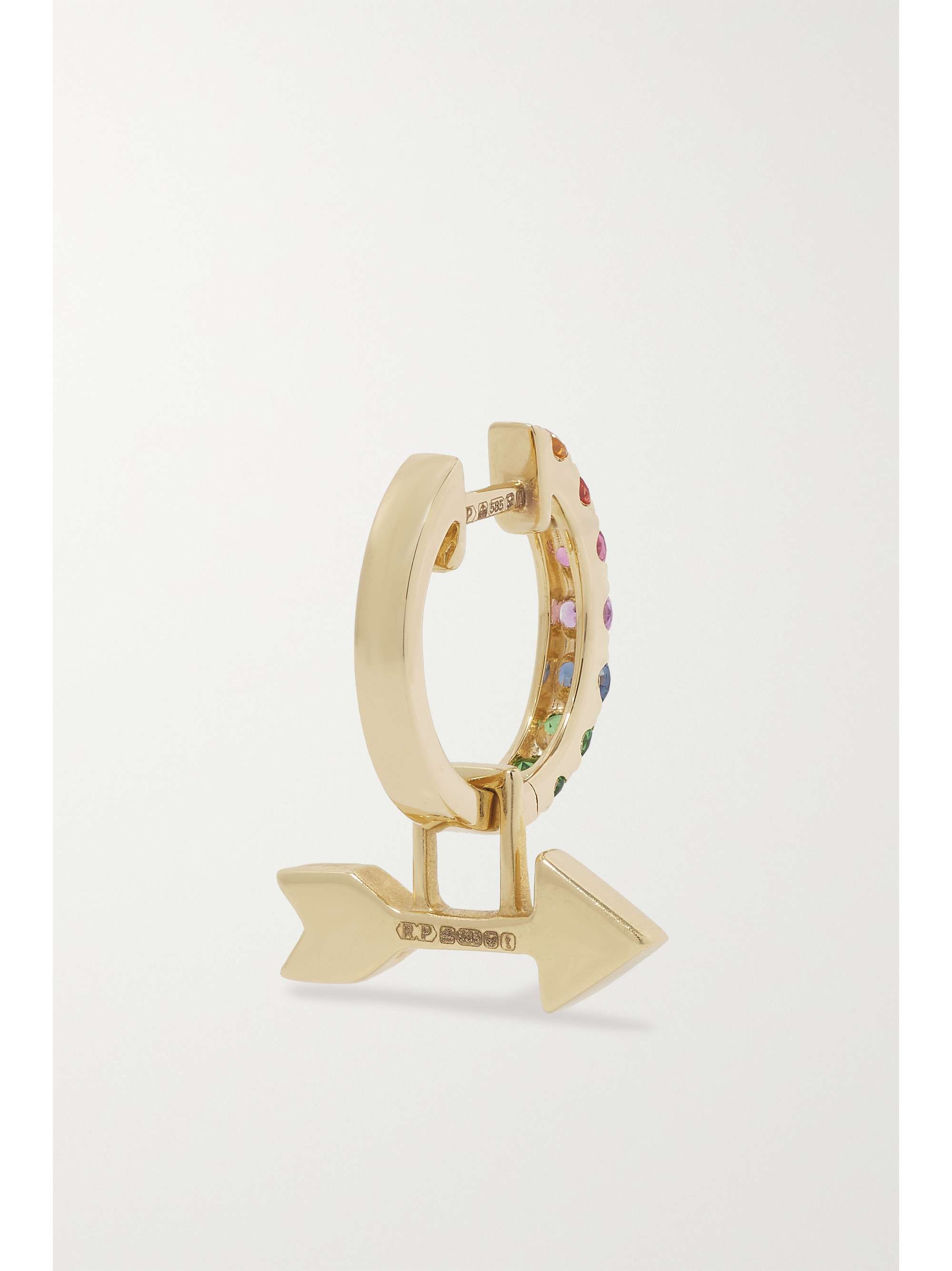 ROBINSON PELHAM Orb and Left Arrow EarWish 14-karat gold multi-stone single hoop earring