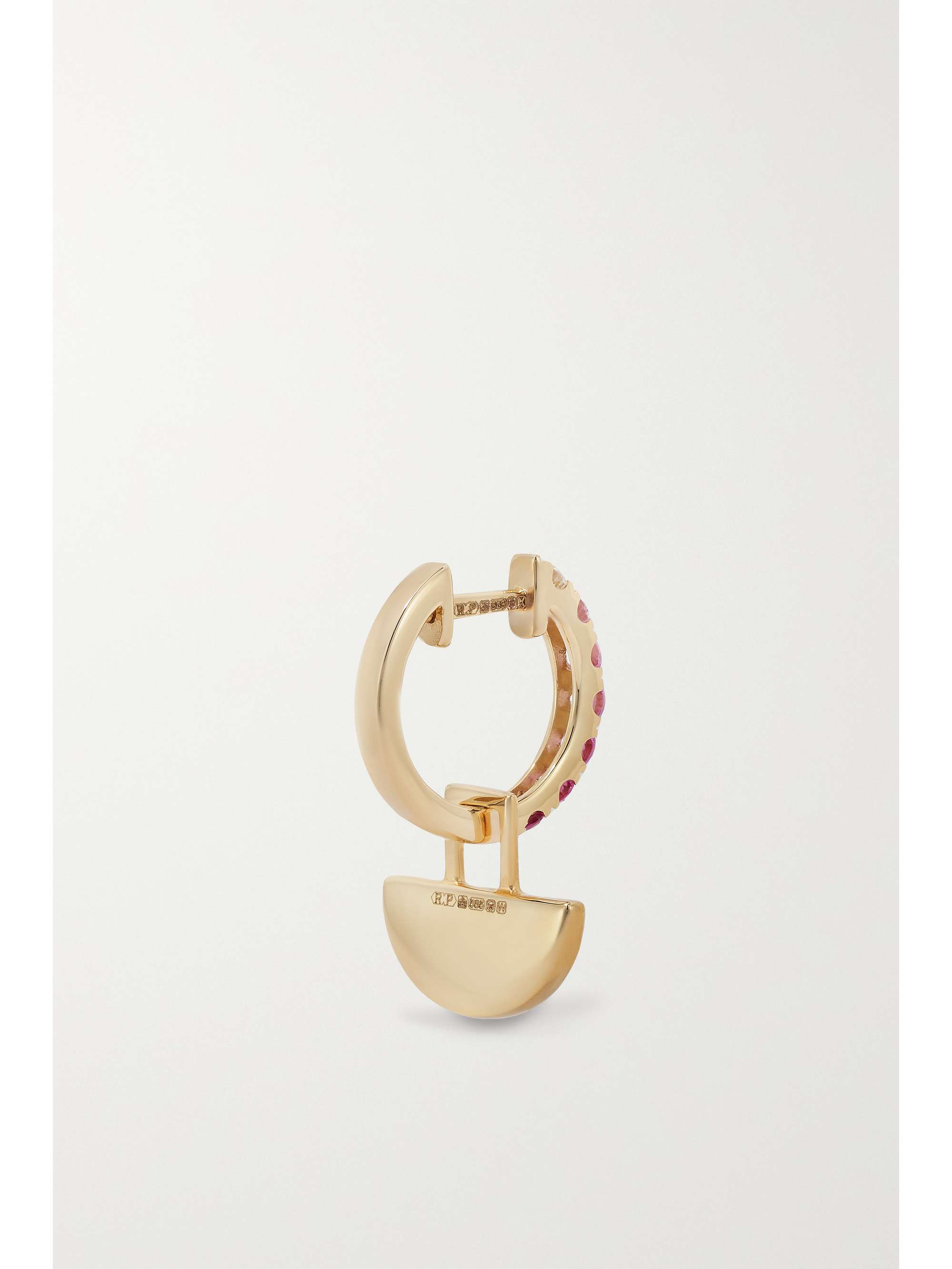 ROBINSON PELHAM Orb and Left Arrow EarWish 14-karat gold multi-stone single hoop earring