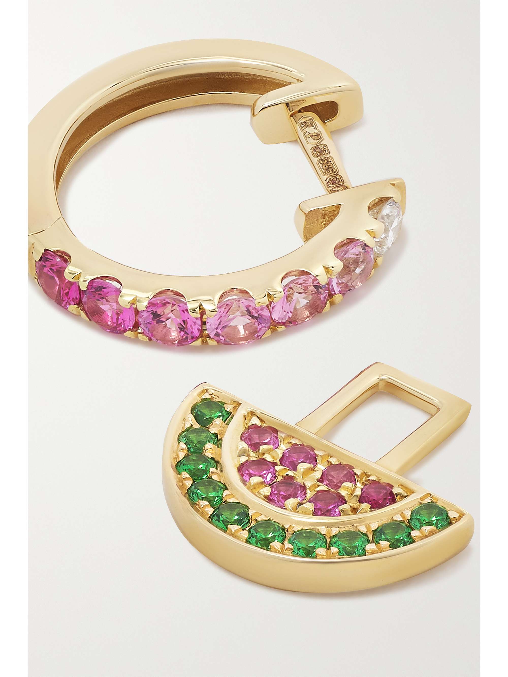 ROBINSON PELHAM Orb and Left Arrow EarWish 14-karat gold multi-stone single hoop earring