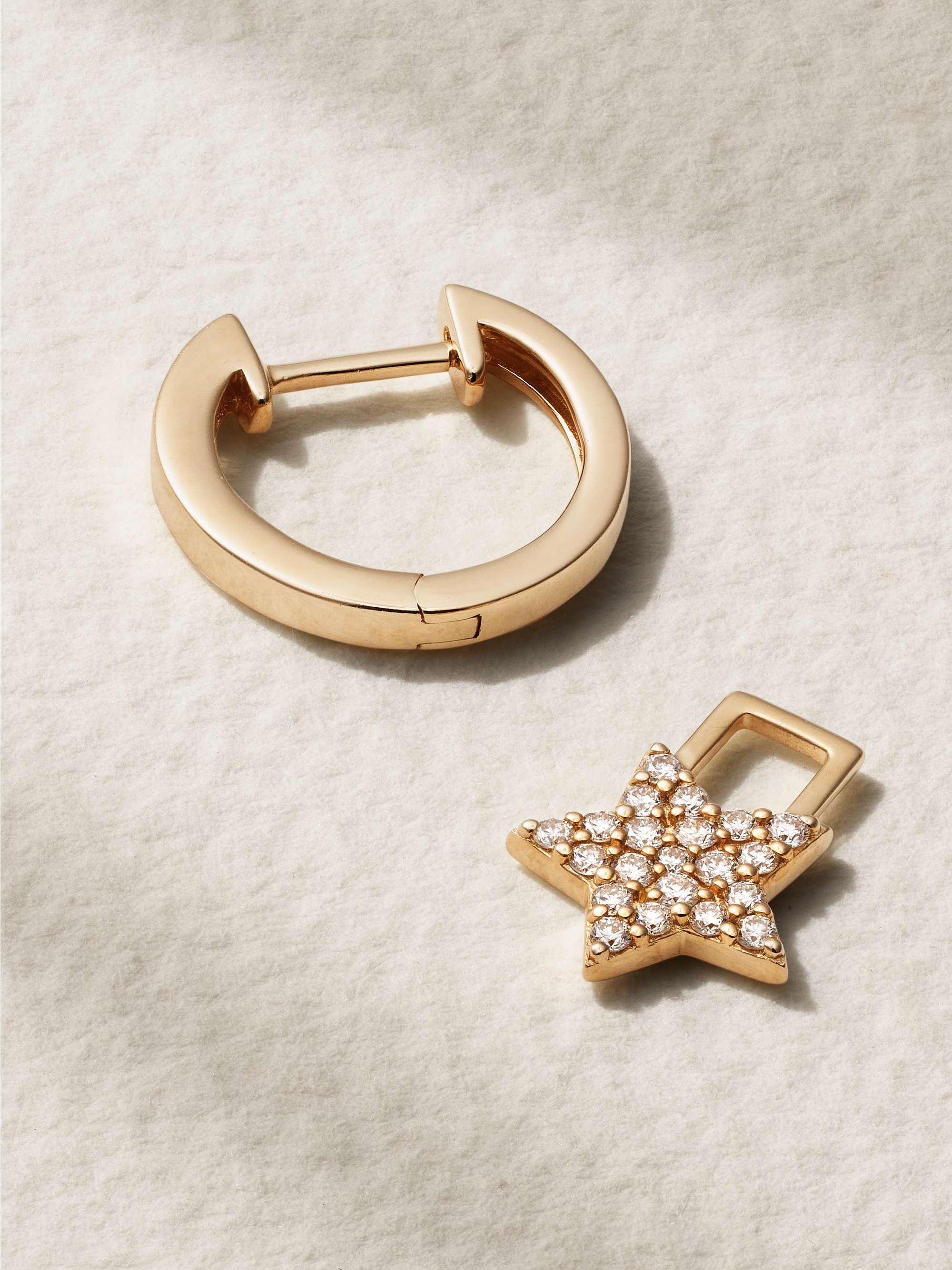 ROBINSON PELHAM Orb and Bee EarWish 14-karat gold, diamond and sapphire single hoop earring