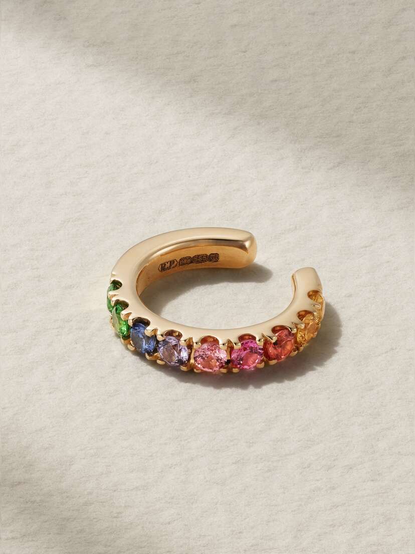 Robinson Pelham Orb 14-karat Gold, Sapphire And Tsavorite Ear Cuff