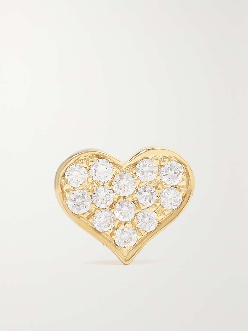 Robinson Pelham Baby Heart 14-karat Gold Diamond Single Earring
