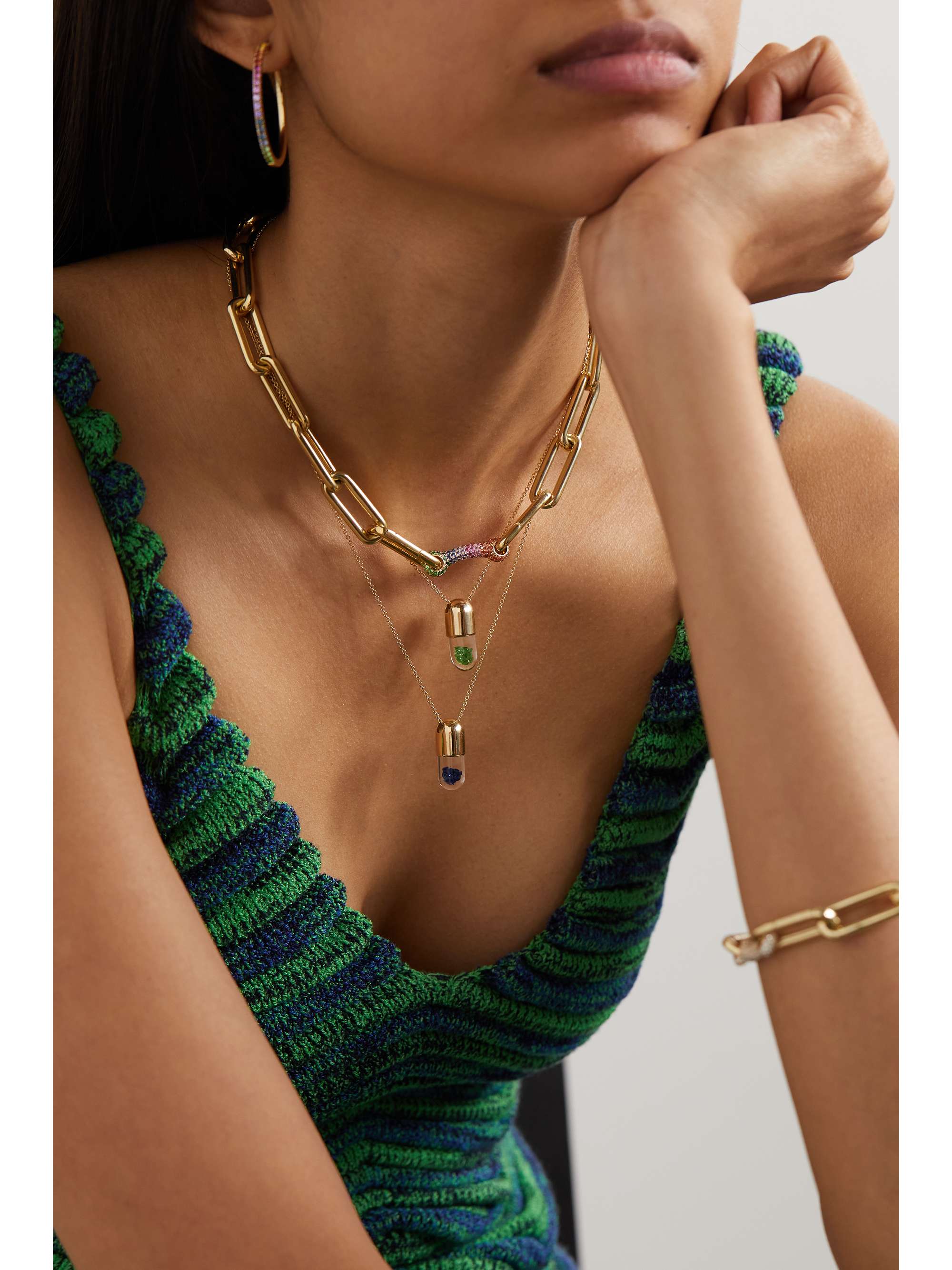 ROBINSON PELHAM Mini Elixir of Wisdom 18-karat gold sapphire necklace
