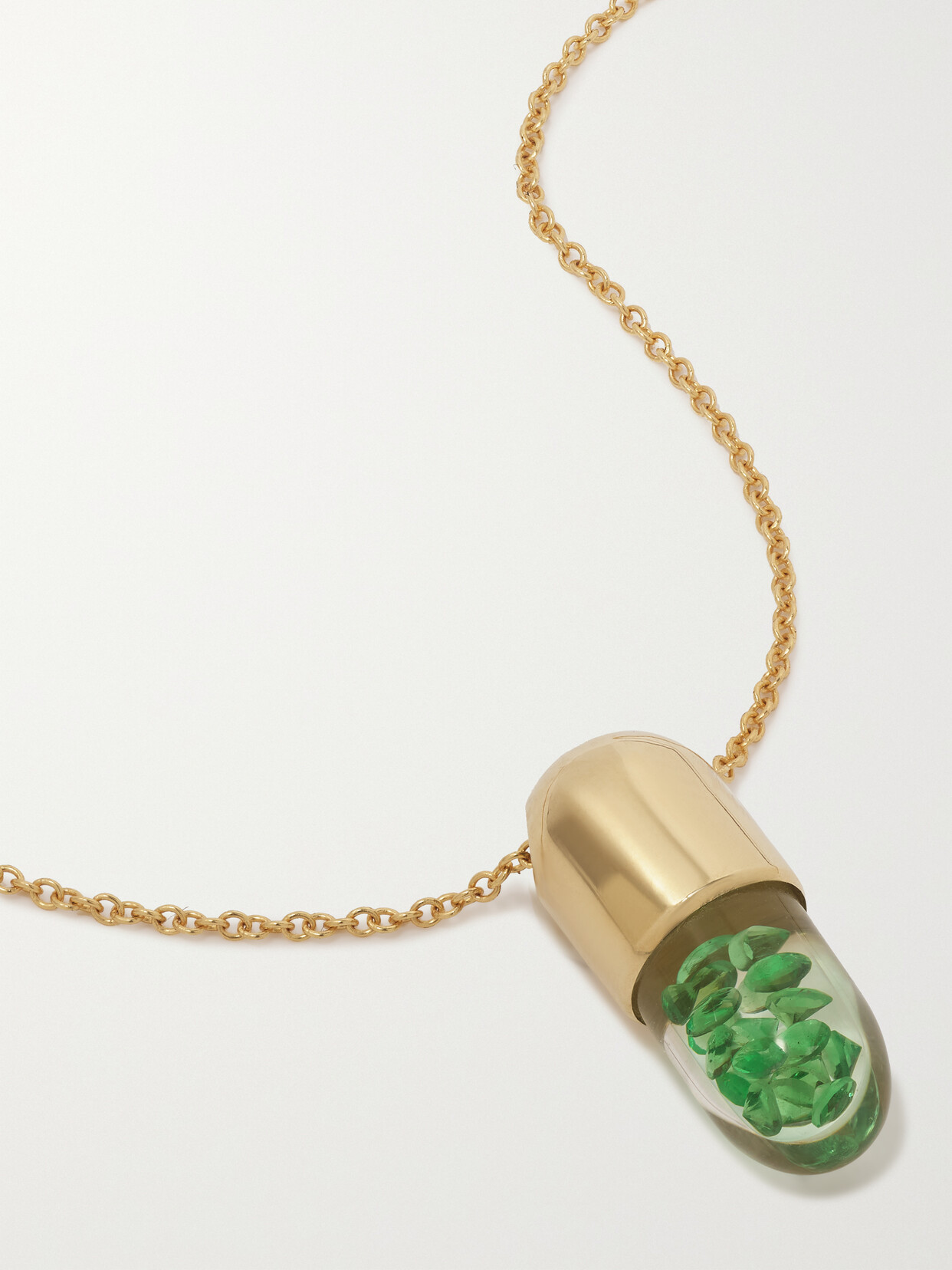 Robinson Pelham Mini Elixir Of Health 14-karat Gold Tsavorite Necklace