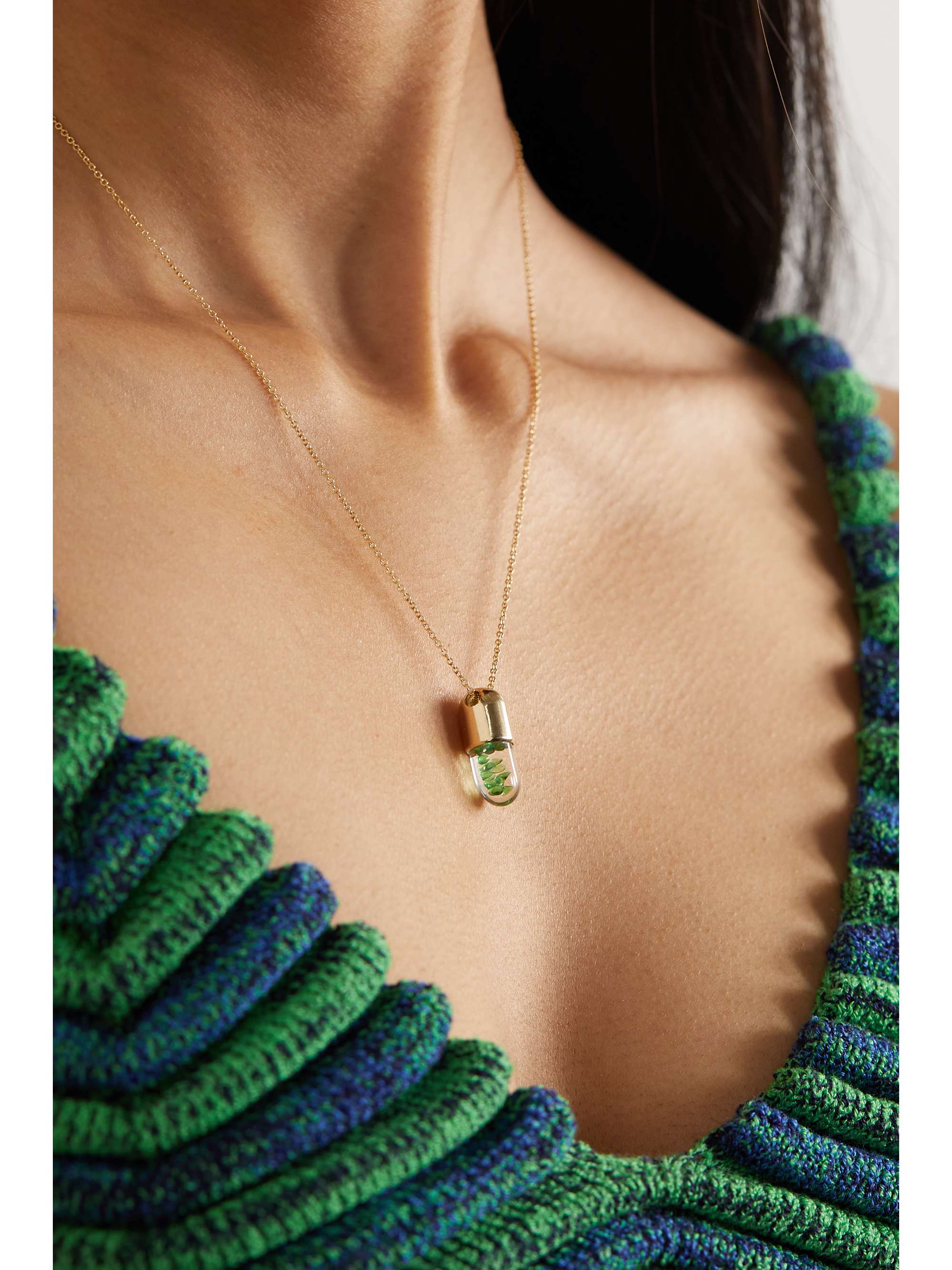 ROBINSON PELHAM Mini Elixir of Wisdom 18-karat gold sapphire necklace