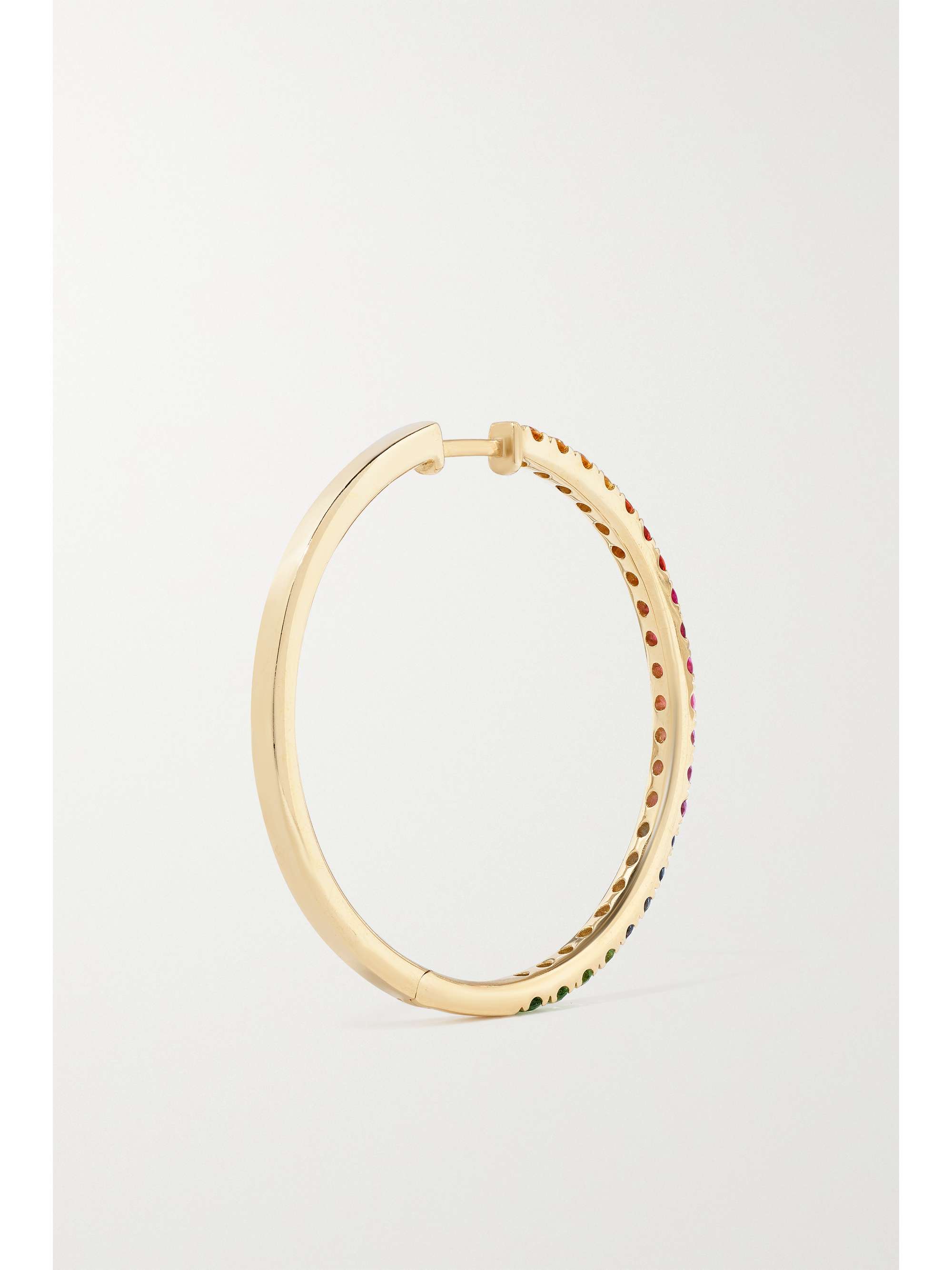 ROBINSON PELHAM Giant Orb 14-karat gold, sapphire and tsavorite hoop earrings