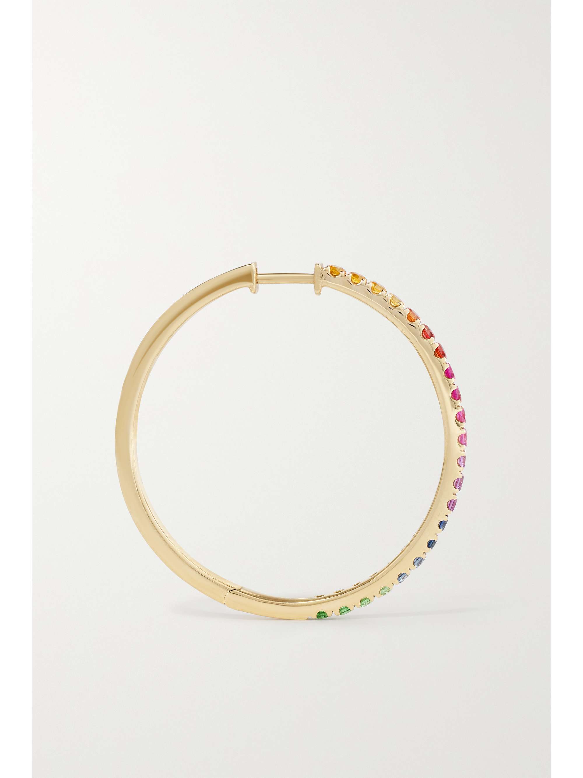 ROBINSON PELHAM Giant Orb 14-karat gold, sapphire and tsavorite hoop earrings