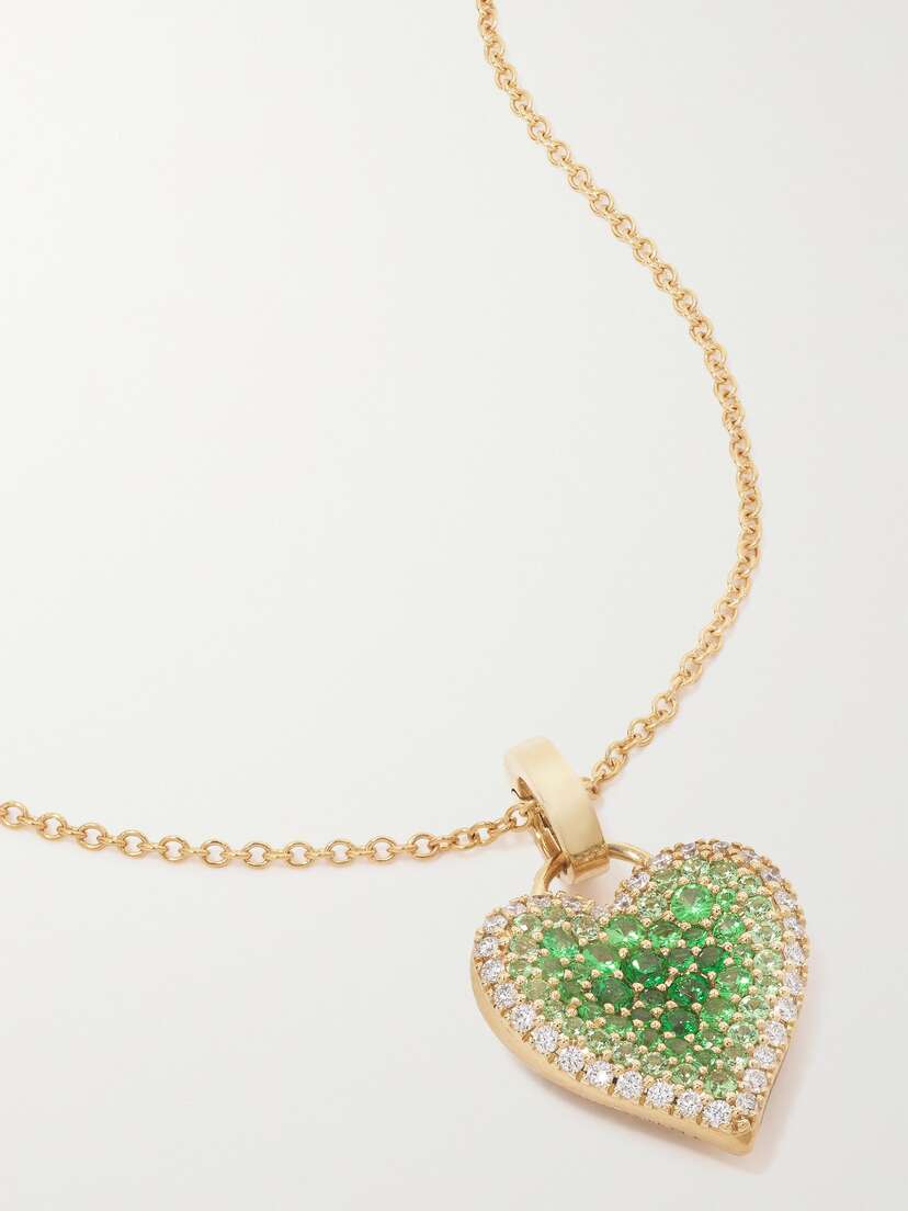 Robinson Pelham Fortune 14-karat Gold, Tsavorite And Diamond Necklace