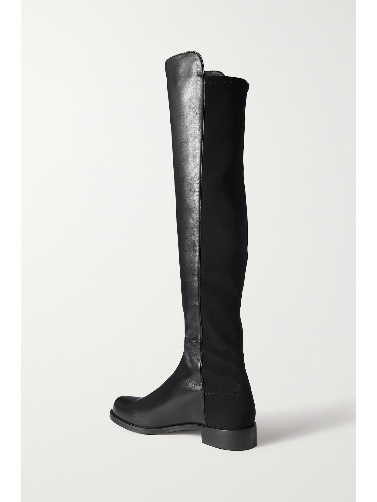 Shop Stuart Weitzman 5050 Lift Leather And Stretch Over-the-knee Boots In Black