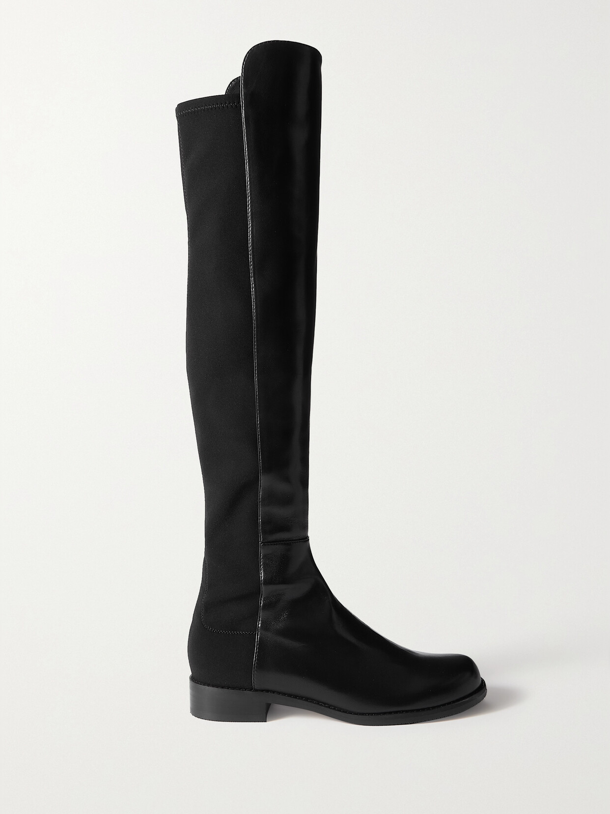 Shop Stuart Weitzman 5050 Lift Leather And Stretch Over-the-knee Boots In Black