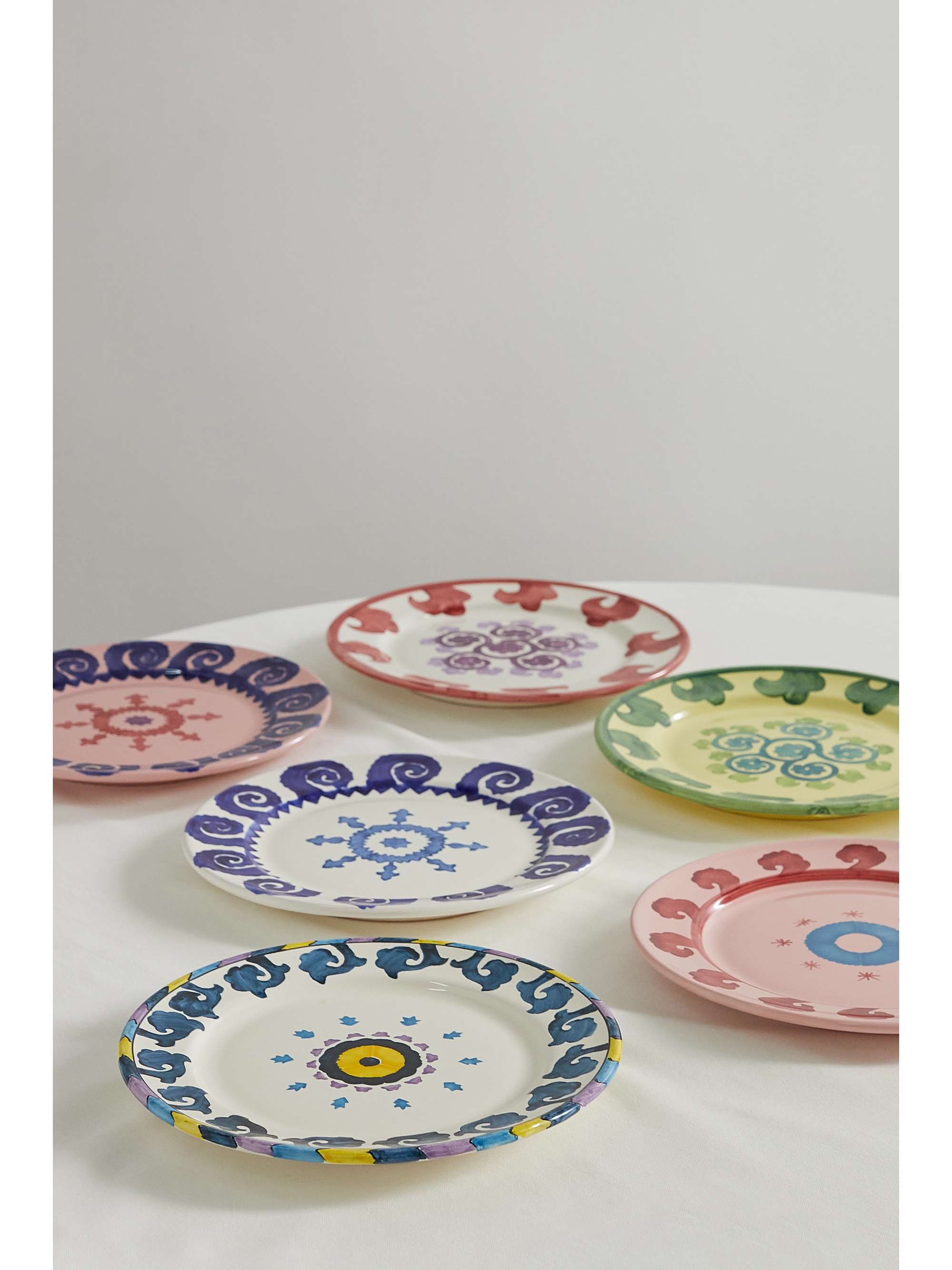 EMPORIO SIRENUSE Set of six 28cm ceramic dinner plates