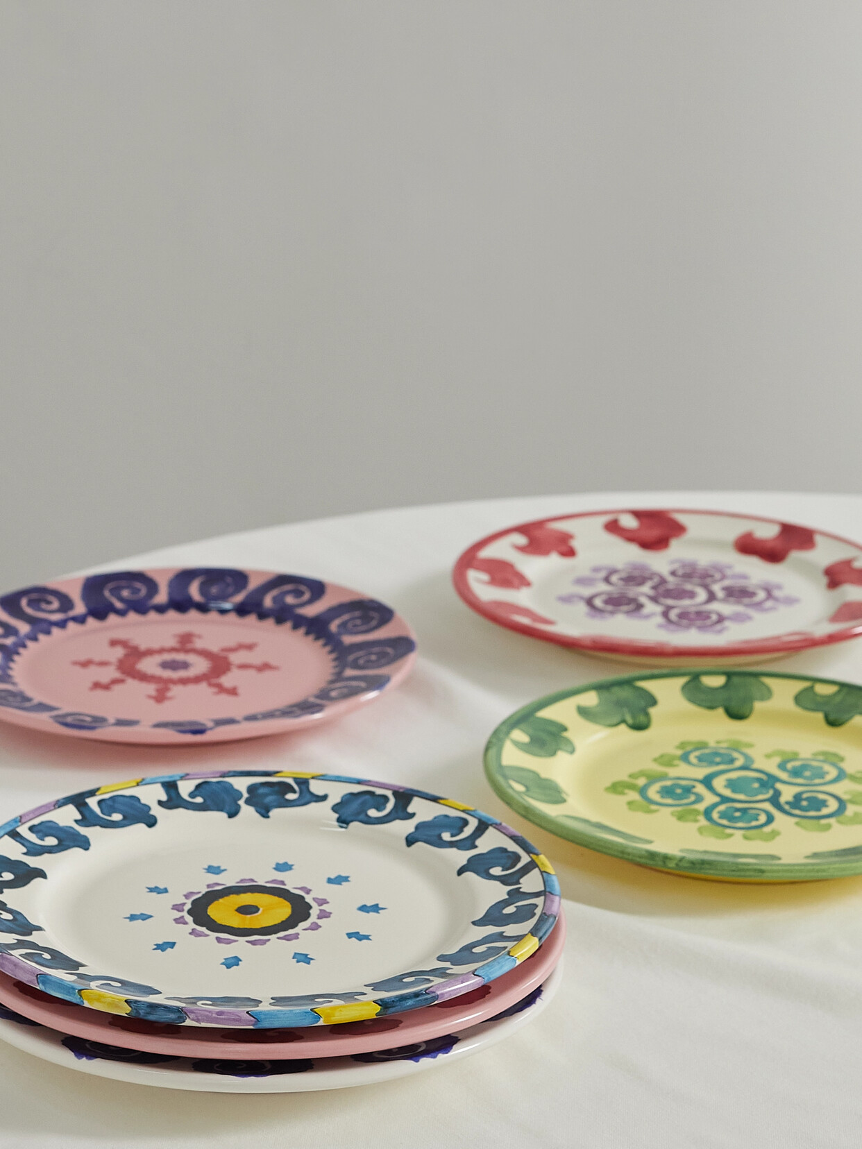 Emporio Sirenuse - Set Of Six 28cm Ceramic Dinner Plates - Multi