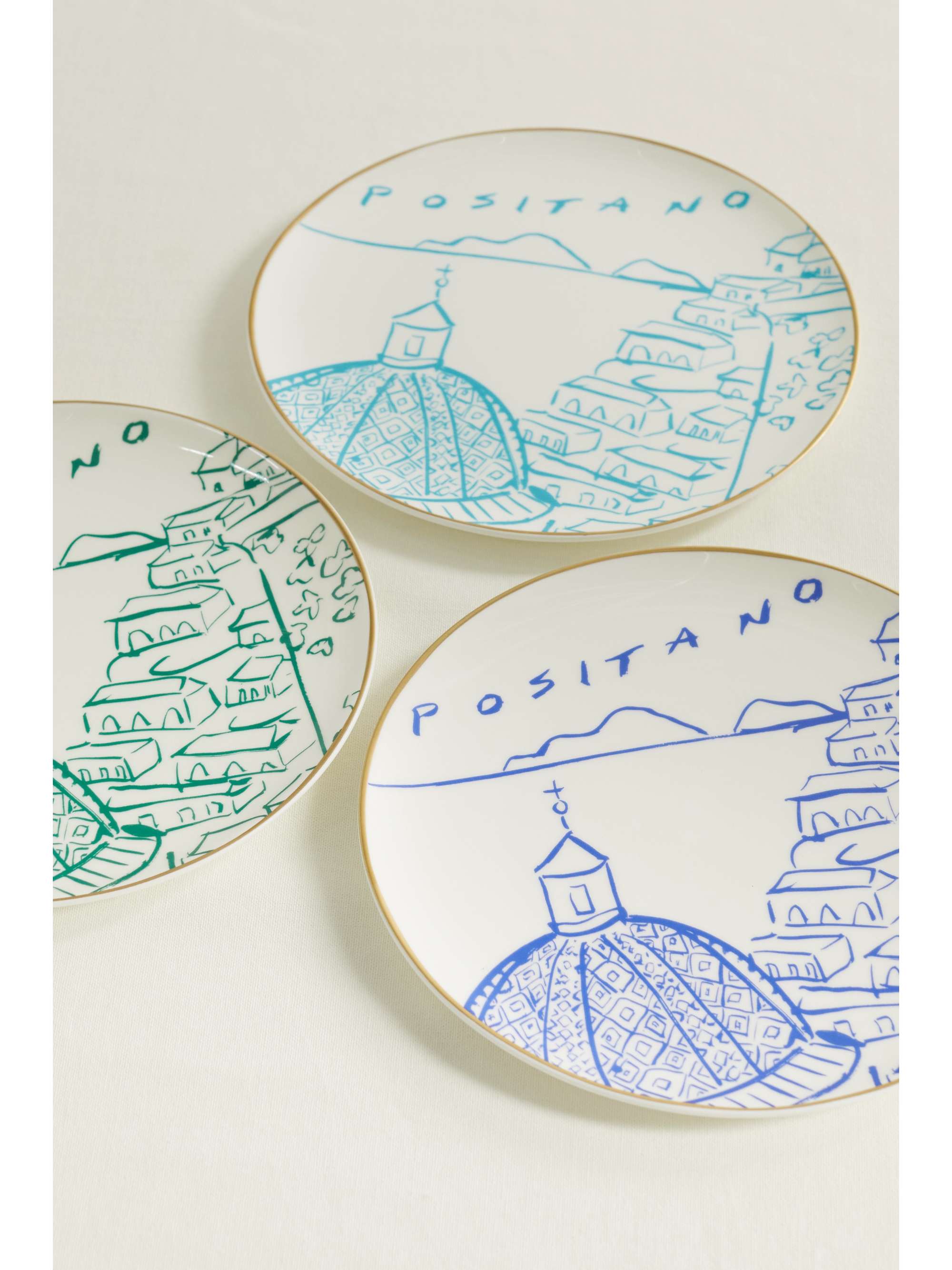 EMPORIO SIRENUSE + Luke Edward Hall set of six bone china dinner plates