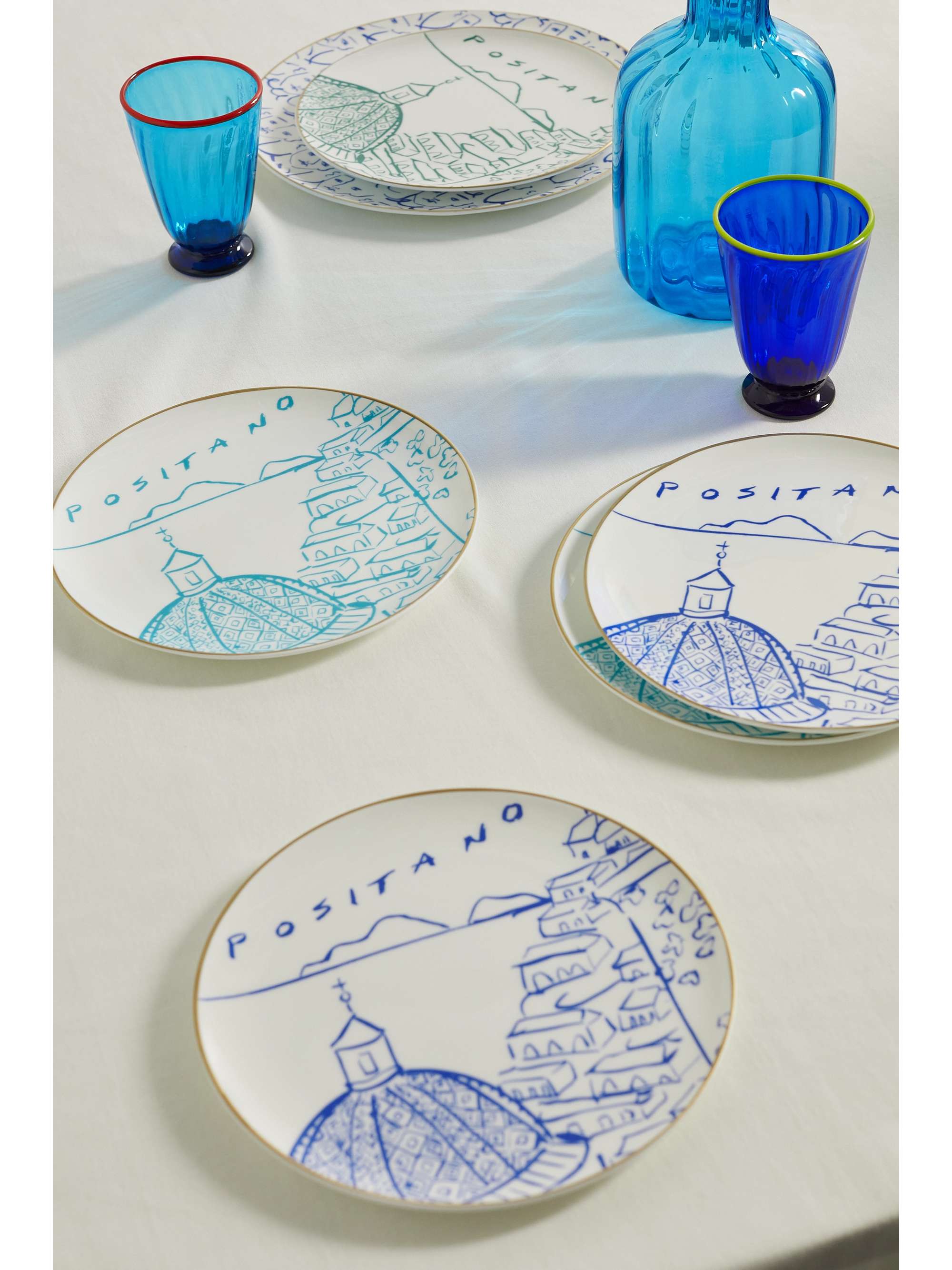 EMPORIO SIRENUSE + Luke Edward Hall set of six bone china dinner plates