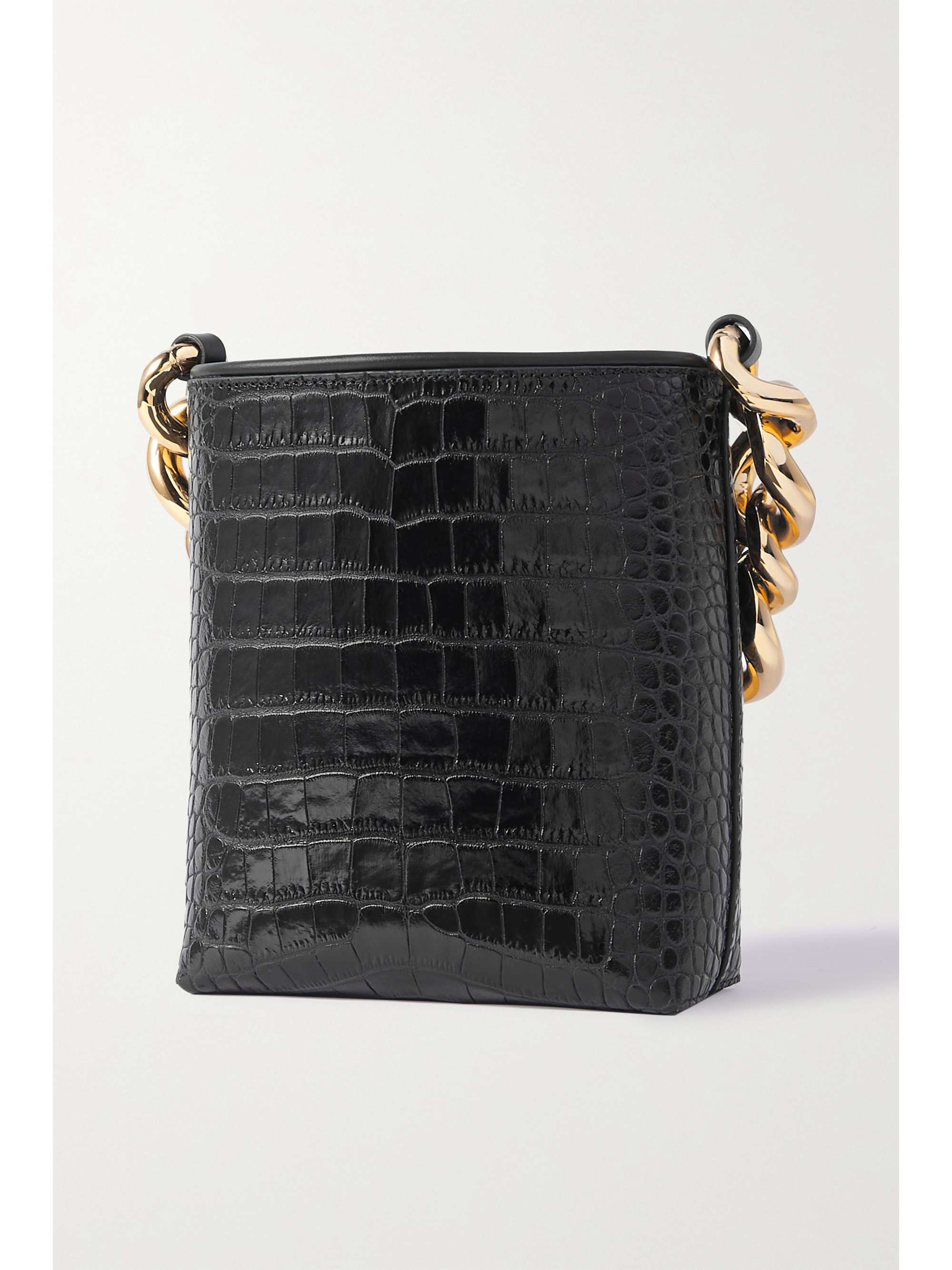 TOM FORD Mini glossed croc-effect leather shoulder bag