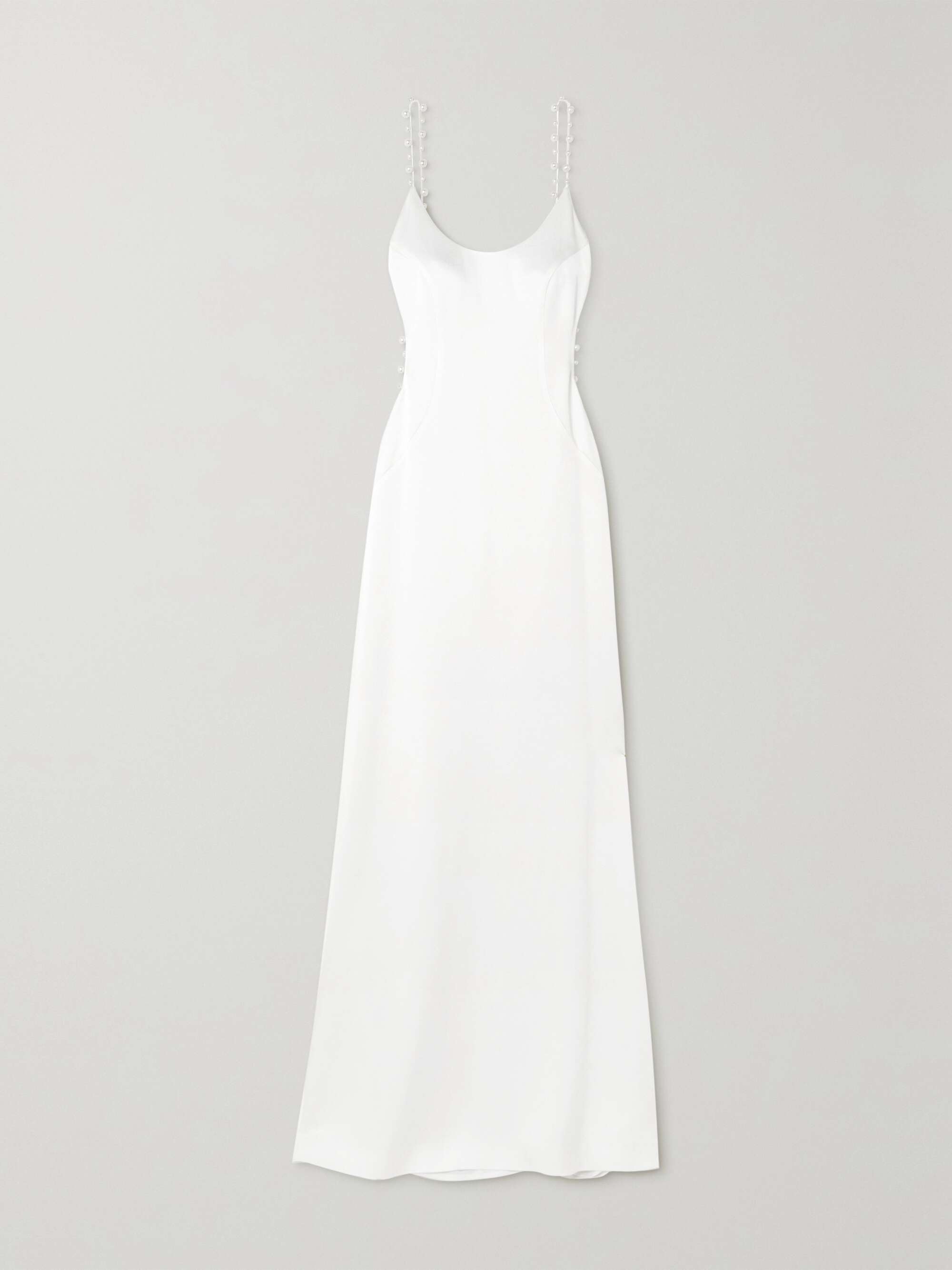 GALVAN Cove open-back pearl-embellished satin maxi dress | NET-A-PORTER