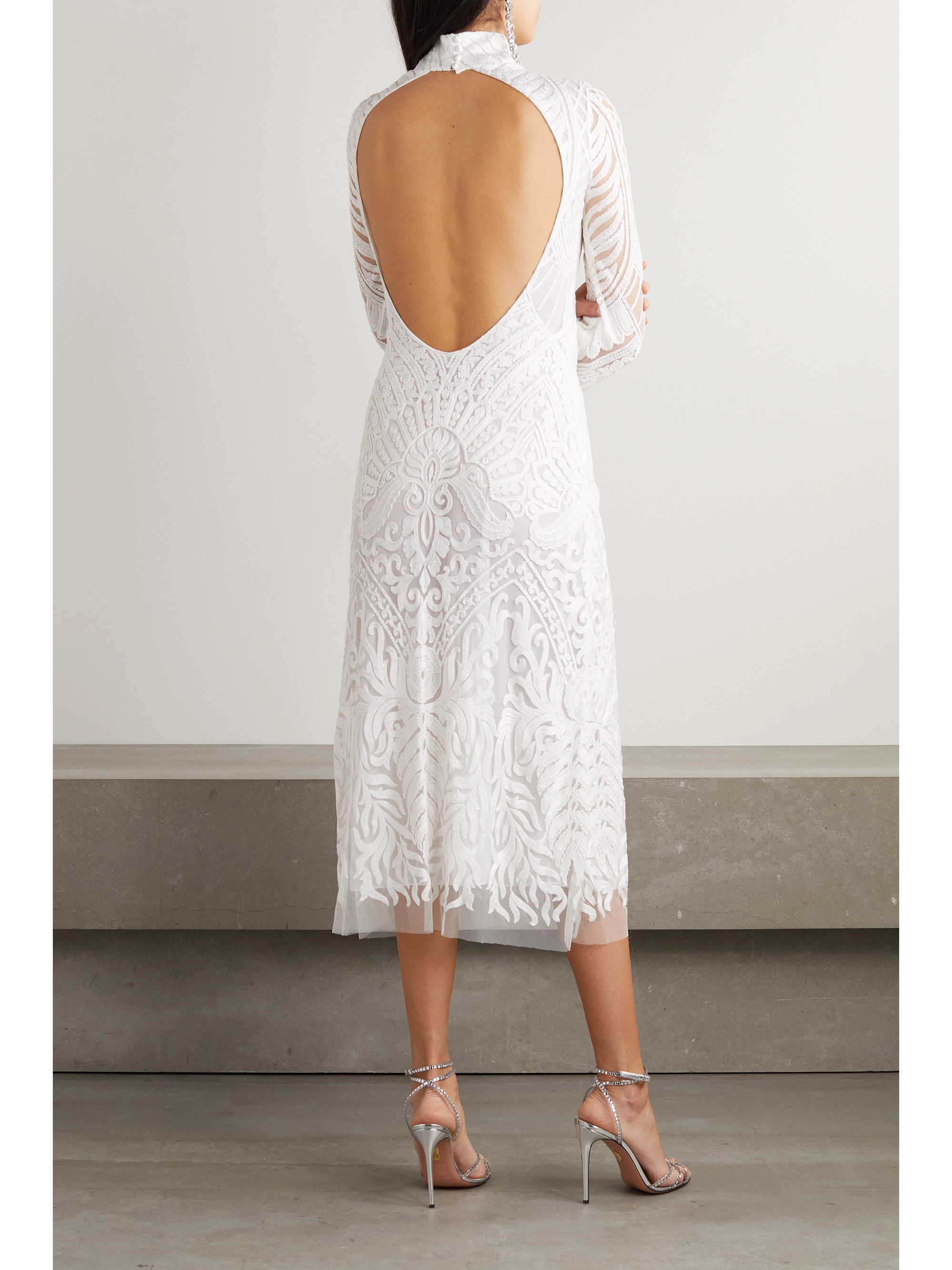 Galvan Borghese open-back lace gown thumbnail
