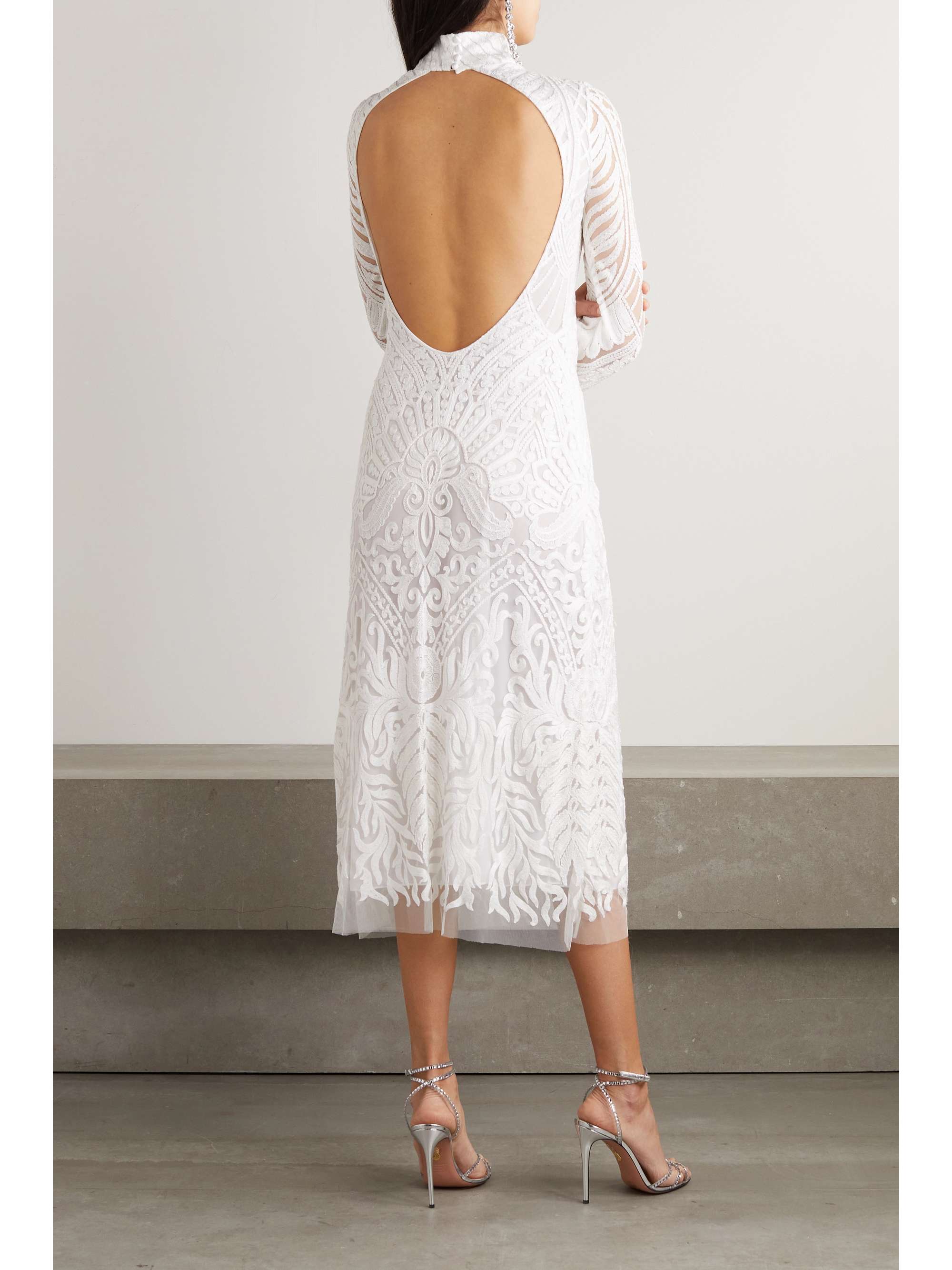 GALVAN Borghese open-back lace gown