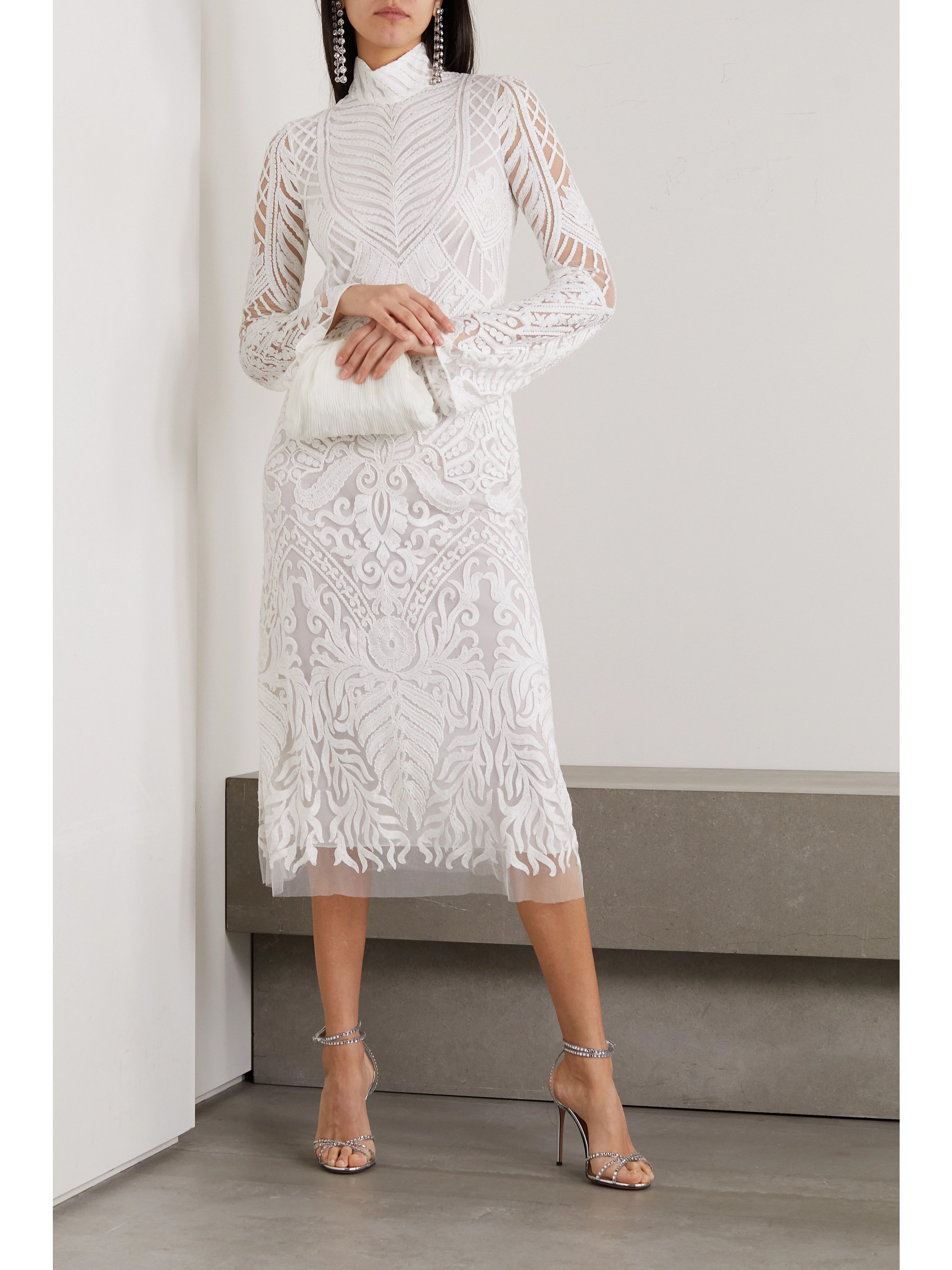 Galvan Borghese open-back lace gown