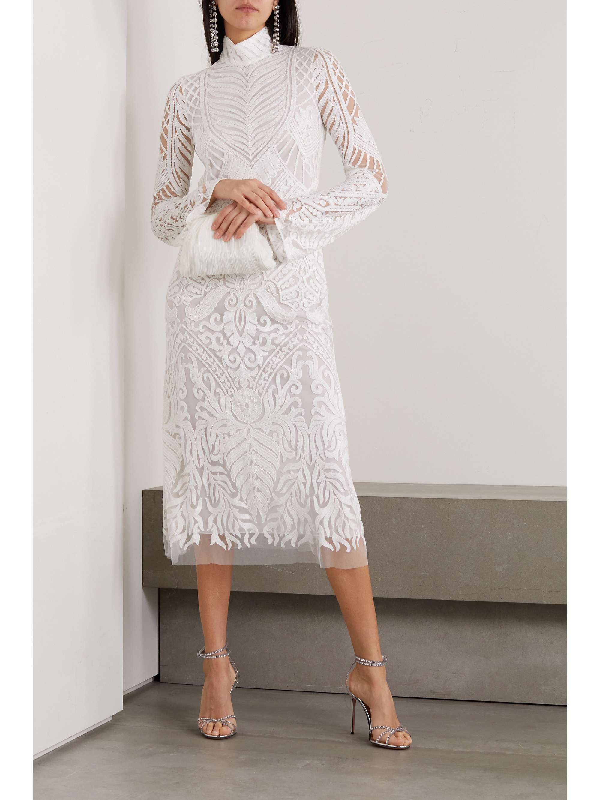 GALVAN Borghese open-back lace gown