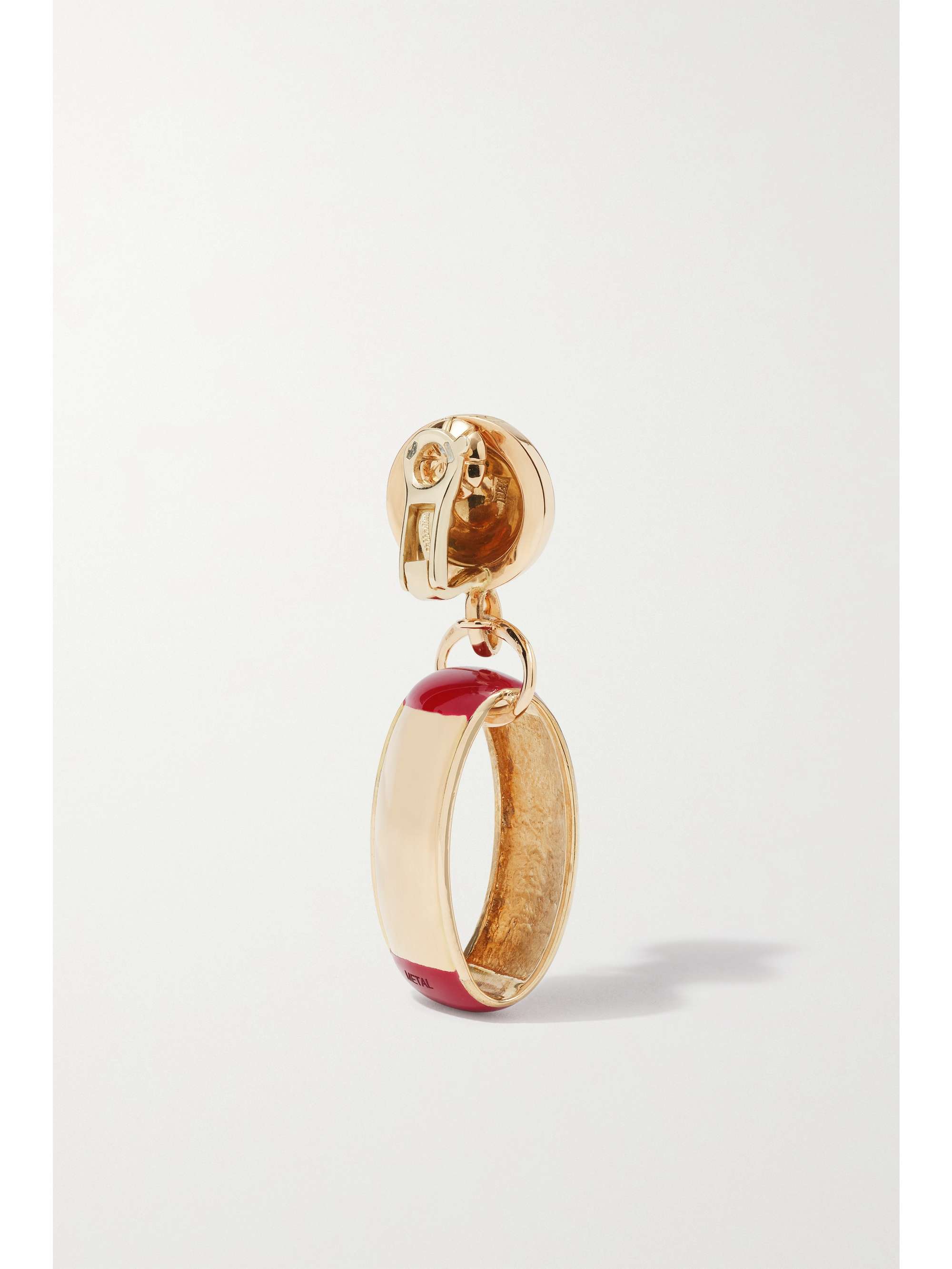 SABBADINI Tokyo 18-karat rose gold, bronze and lacquer earrings