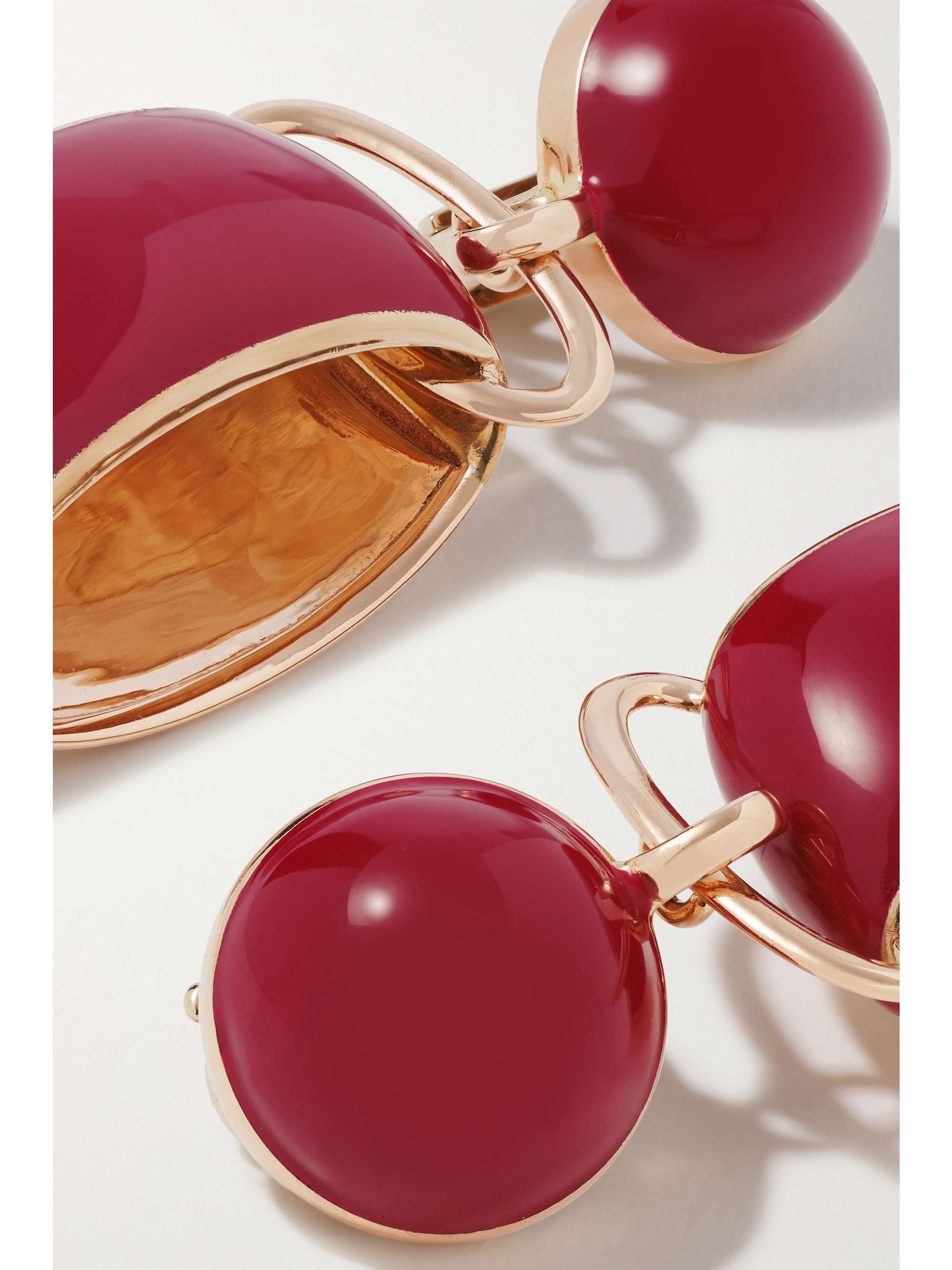 SABBADINI Tokyo 18-karat rose gold, bronze and lacquer earrings