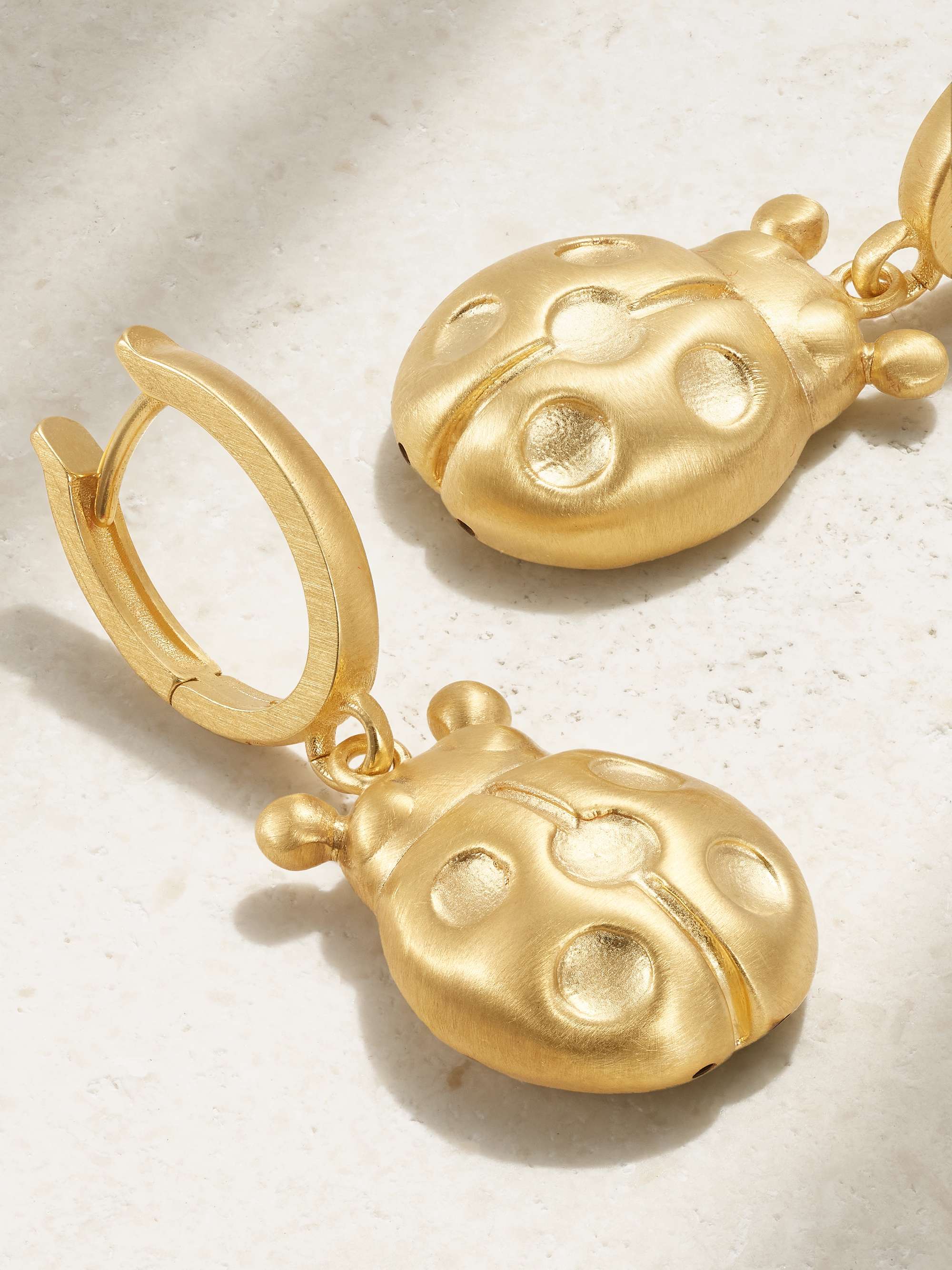 LAUREN RUBINSKI Lady Bug 14-karat gold earrings