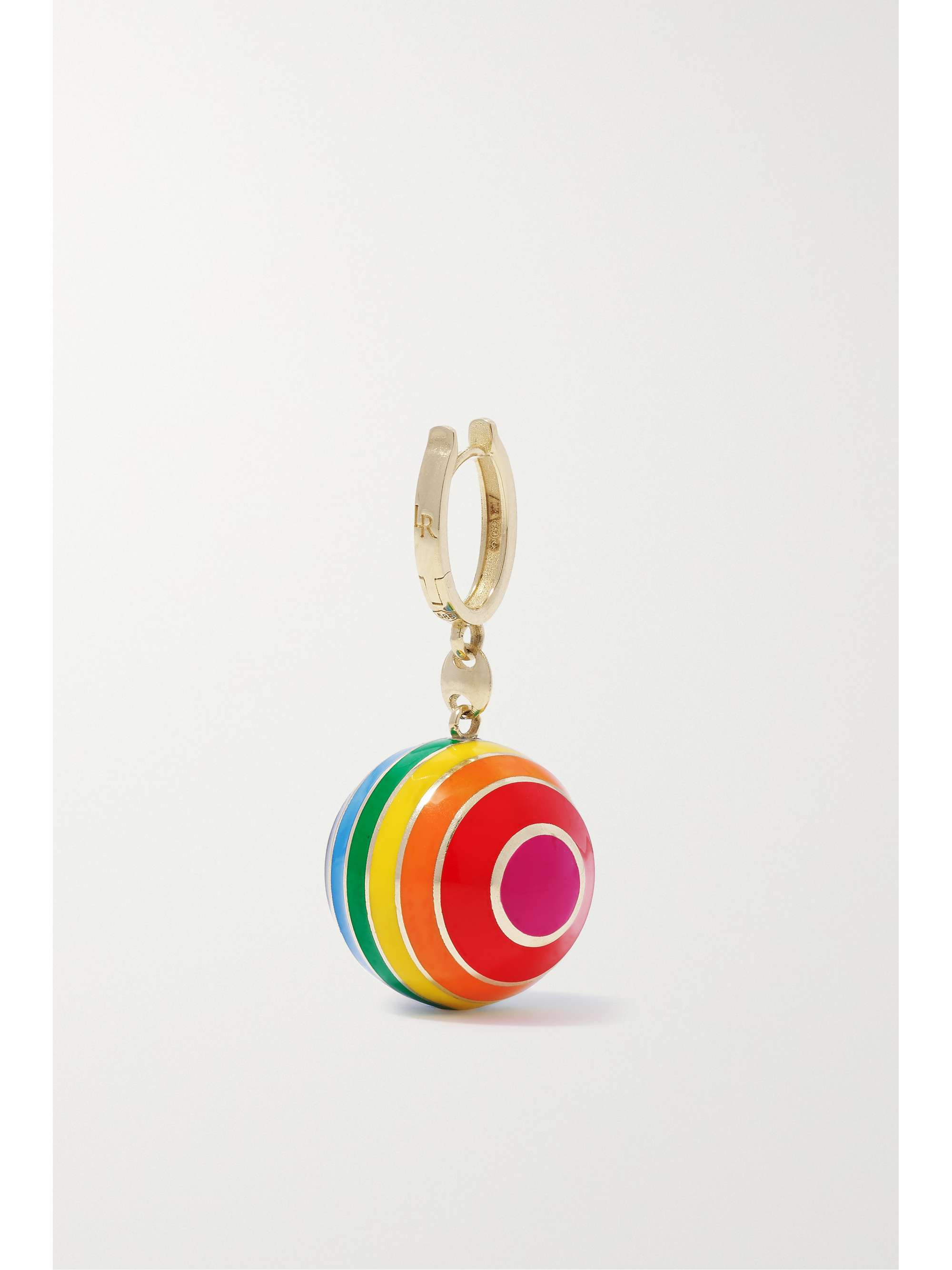 LAUREN RUBINSKI 14-karat gold enamel earrings