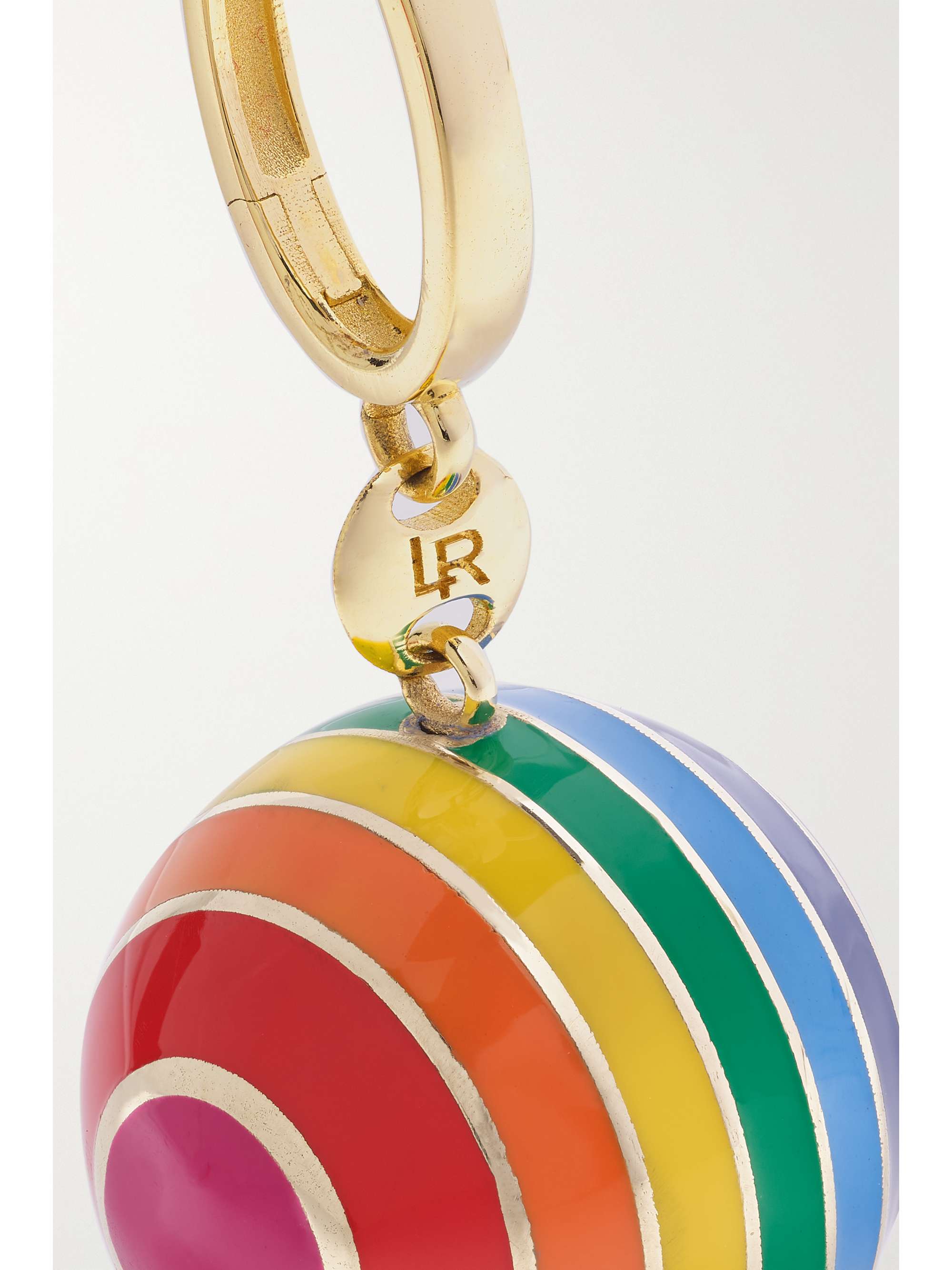 LAUREN RUBINSKI 14-karat gold enamel earrings
