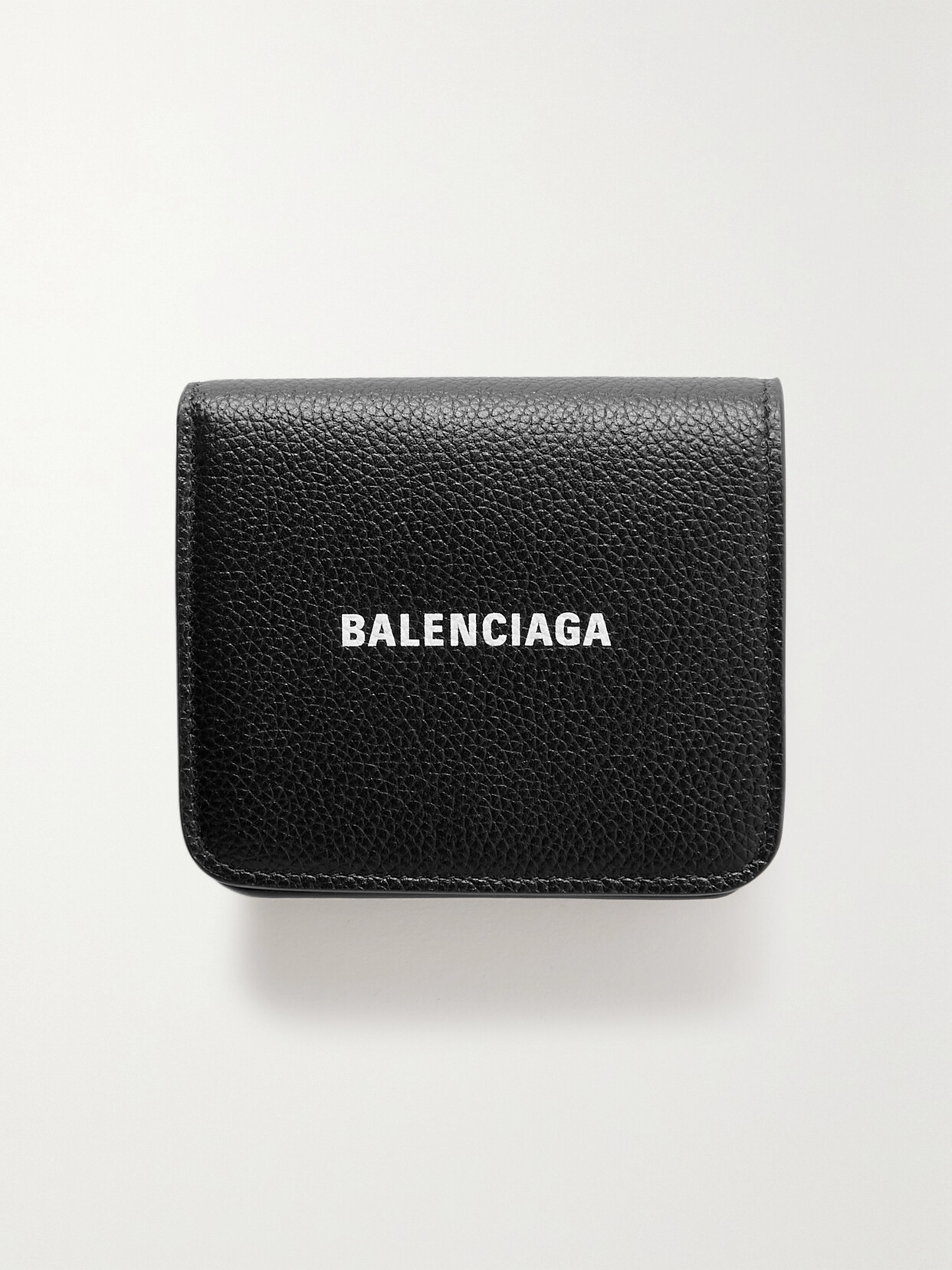 Balenciaga Printed Textured-leather Cardholder In Black
