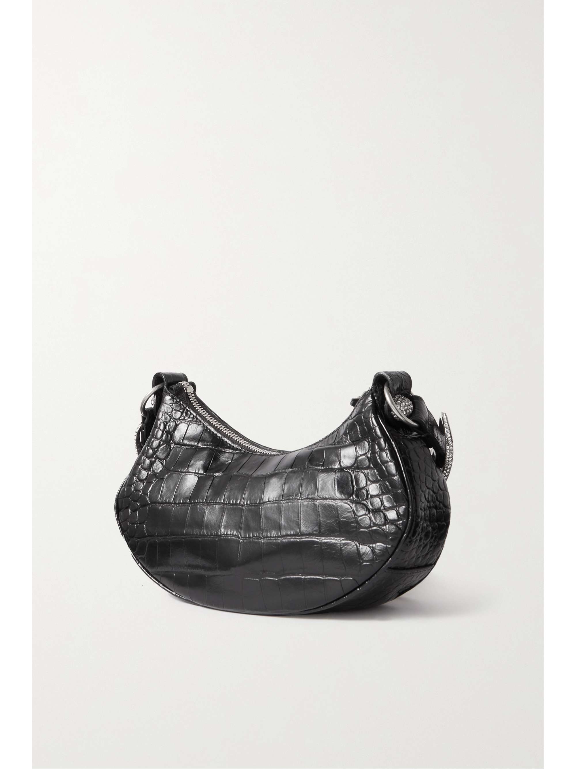 BALENCIAGA Le Cagole XS embellished croc-effect leather BALENCIAGA Le Cagole XS embellished croc-effect leather