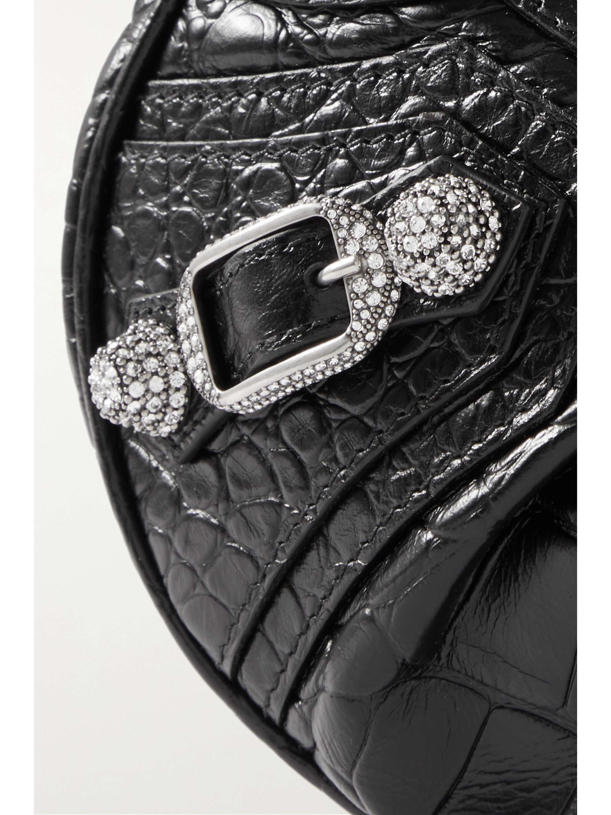 BALENCIAGA Le Cagole XS embellished croc-effect leather
