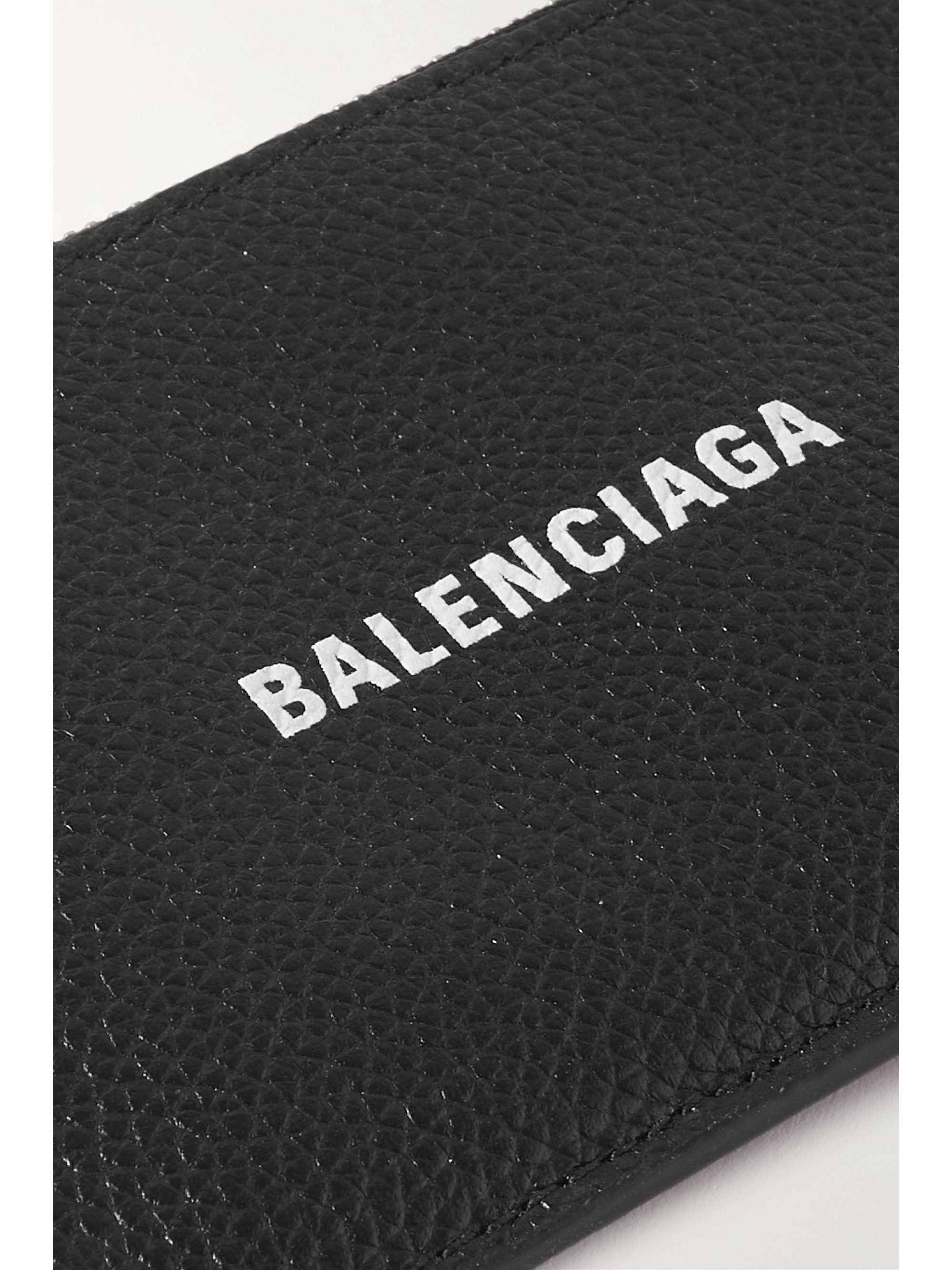 BALENCIAGA Cash printed textured-leather cardholder