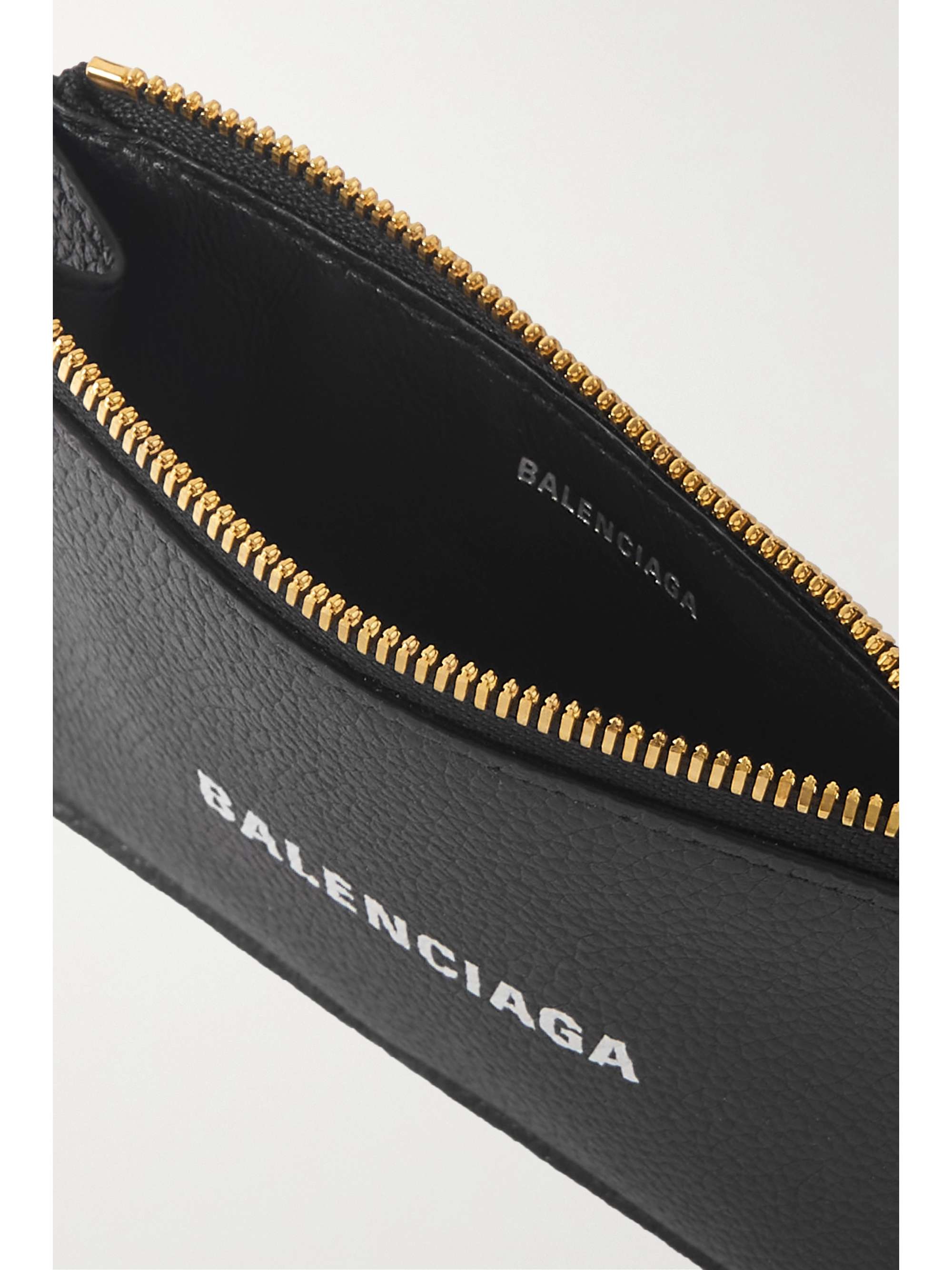 BALENCIAGA Cash printed textured-leather cardholder