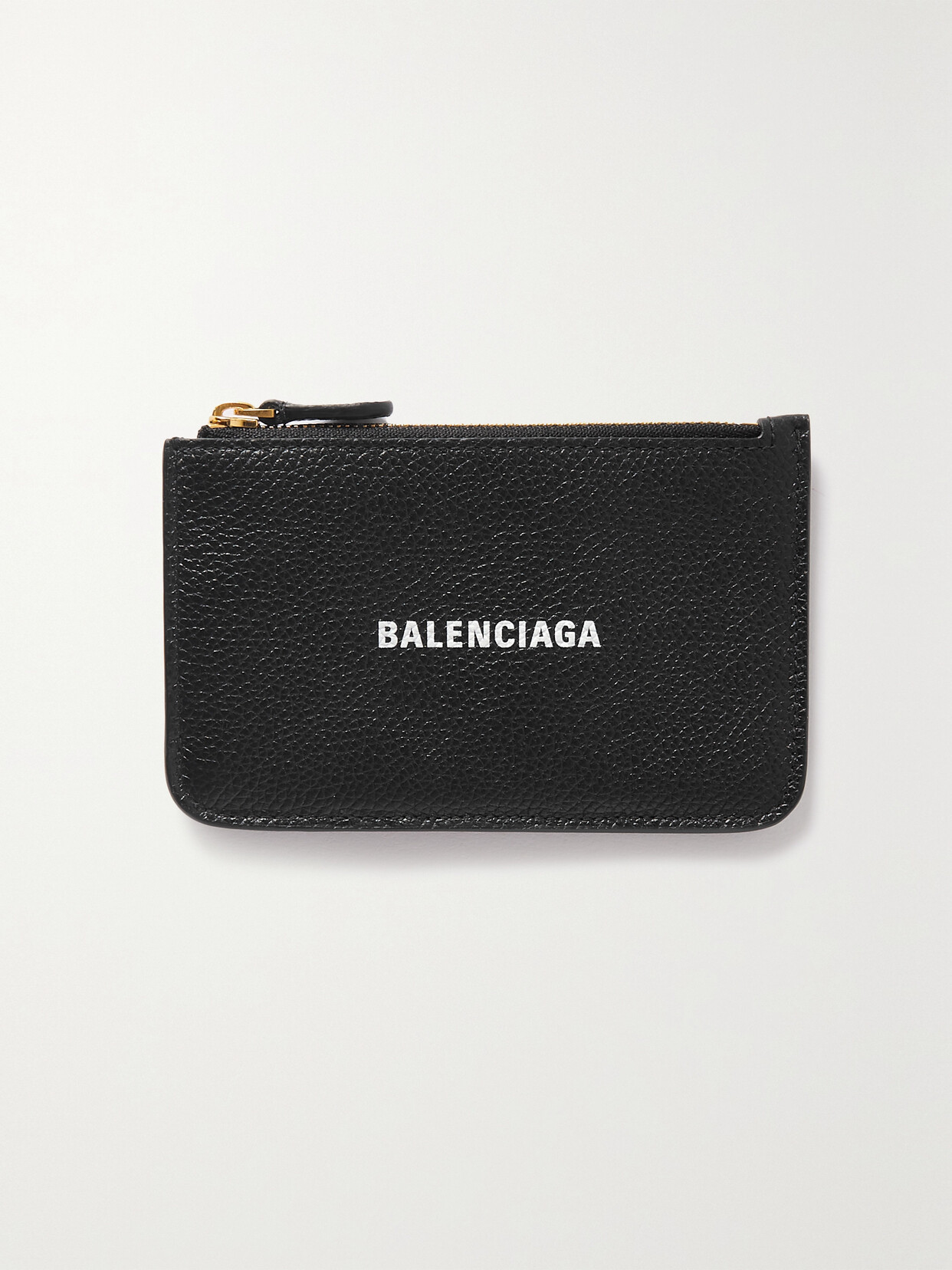 Balenciaga Cash Printed Textured-leather Cardholder In Black