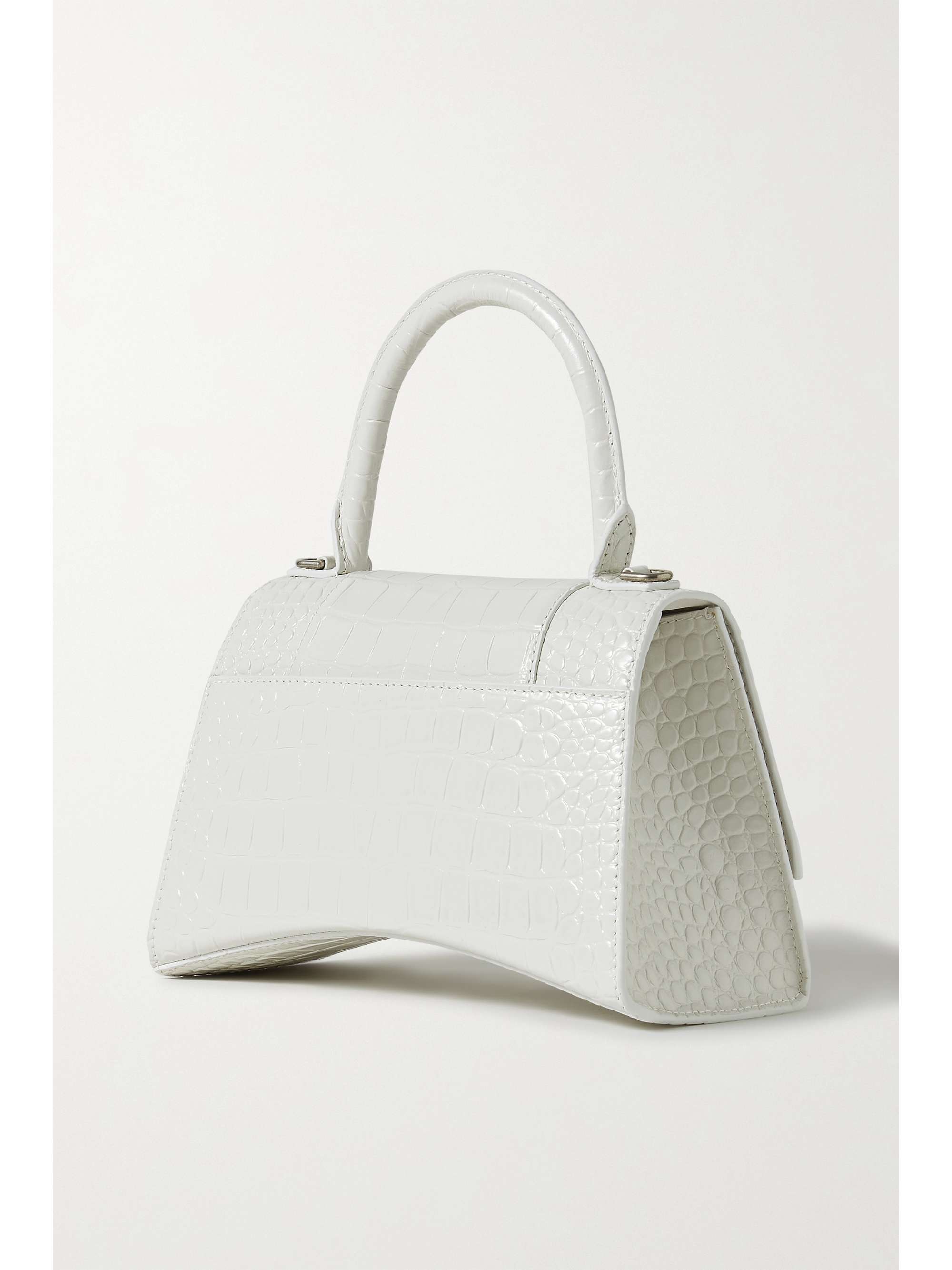BALENCIAGA Hourglass small croc-effect leather tote