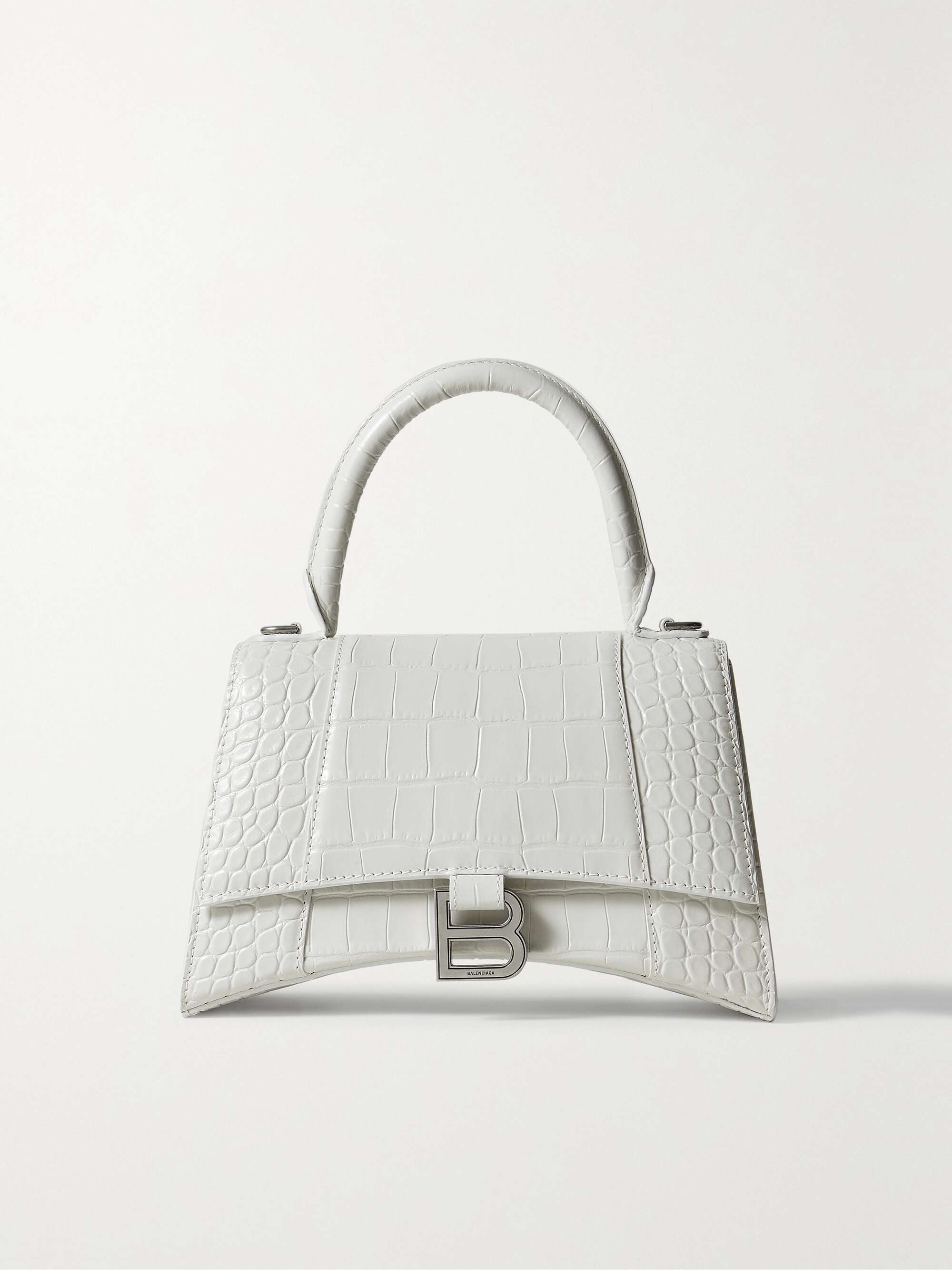 Hourglass Mini Croc-Effect Leather Bag By Balenciaga