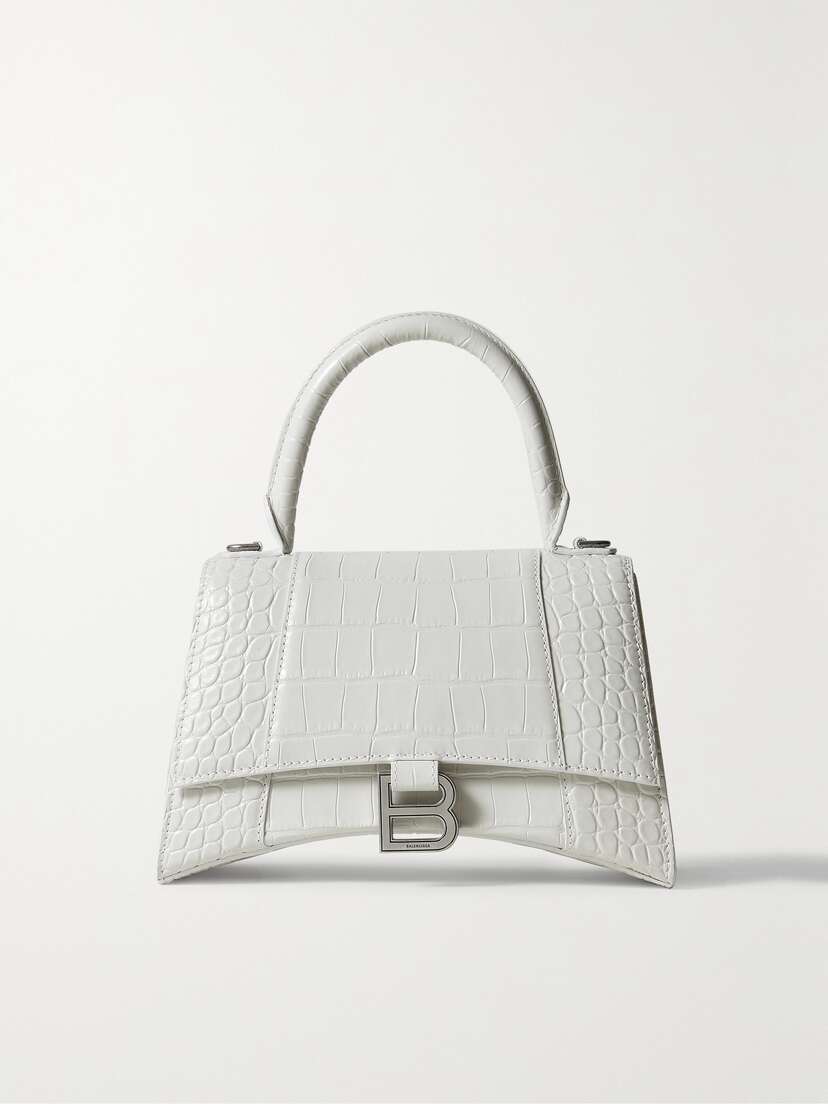 Balenciaga Hourglass Small Croc-effect Leather Tote