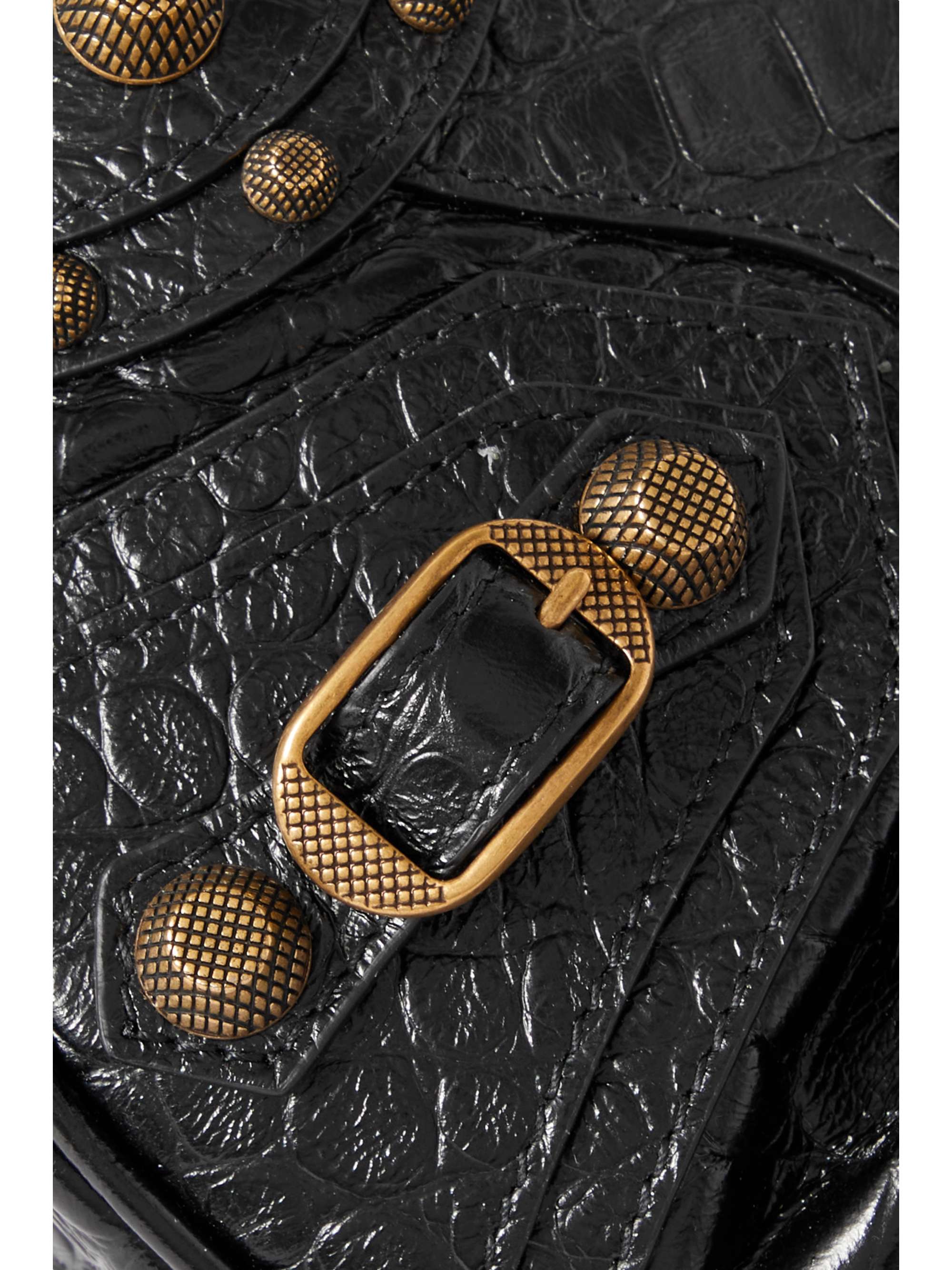 BALENCIAGA Le Cagole XS studded printed leather shoulder bag