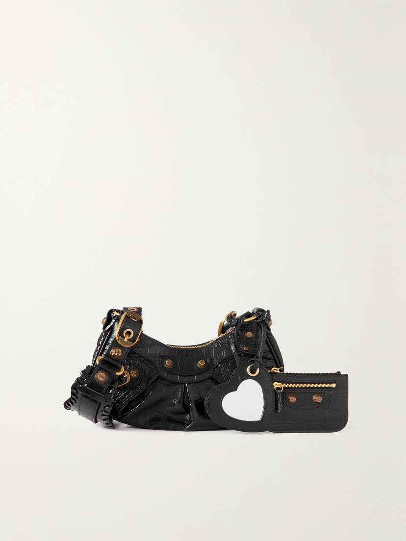 Balenciaga Le Cagole Xs Studded Croc-effect Leather Shoulder Bag -  - One size