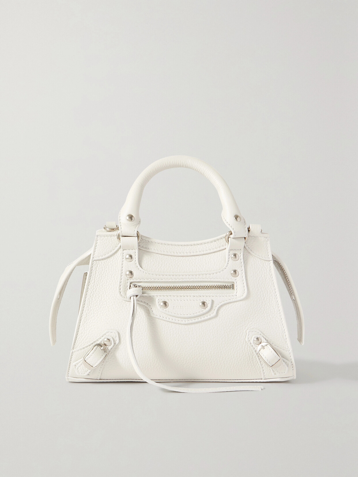 Balenciaga Neo Classic City Mini Textured-leather Tote In White