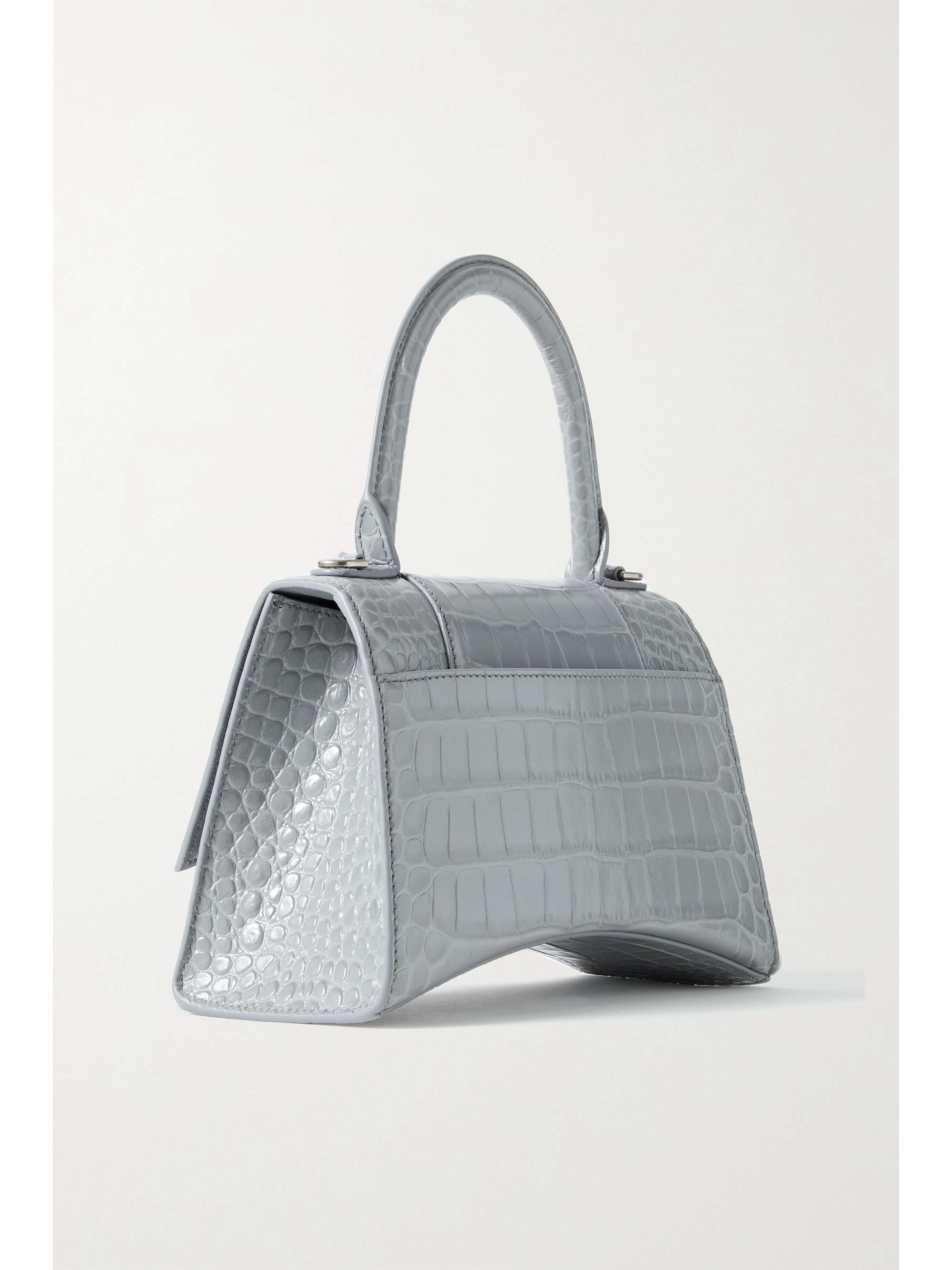 BALENCIAGA Hourglass small croc-effect leather tote
