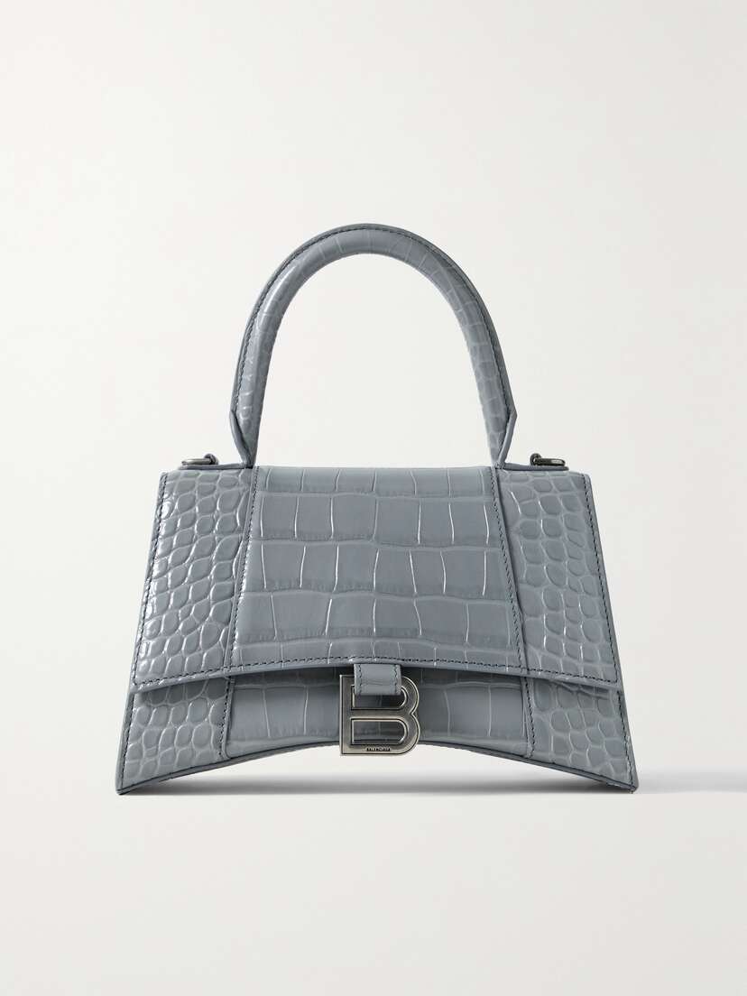 Balenciaga Hourglass Small Croc-effect Leather Tote